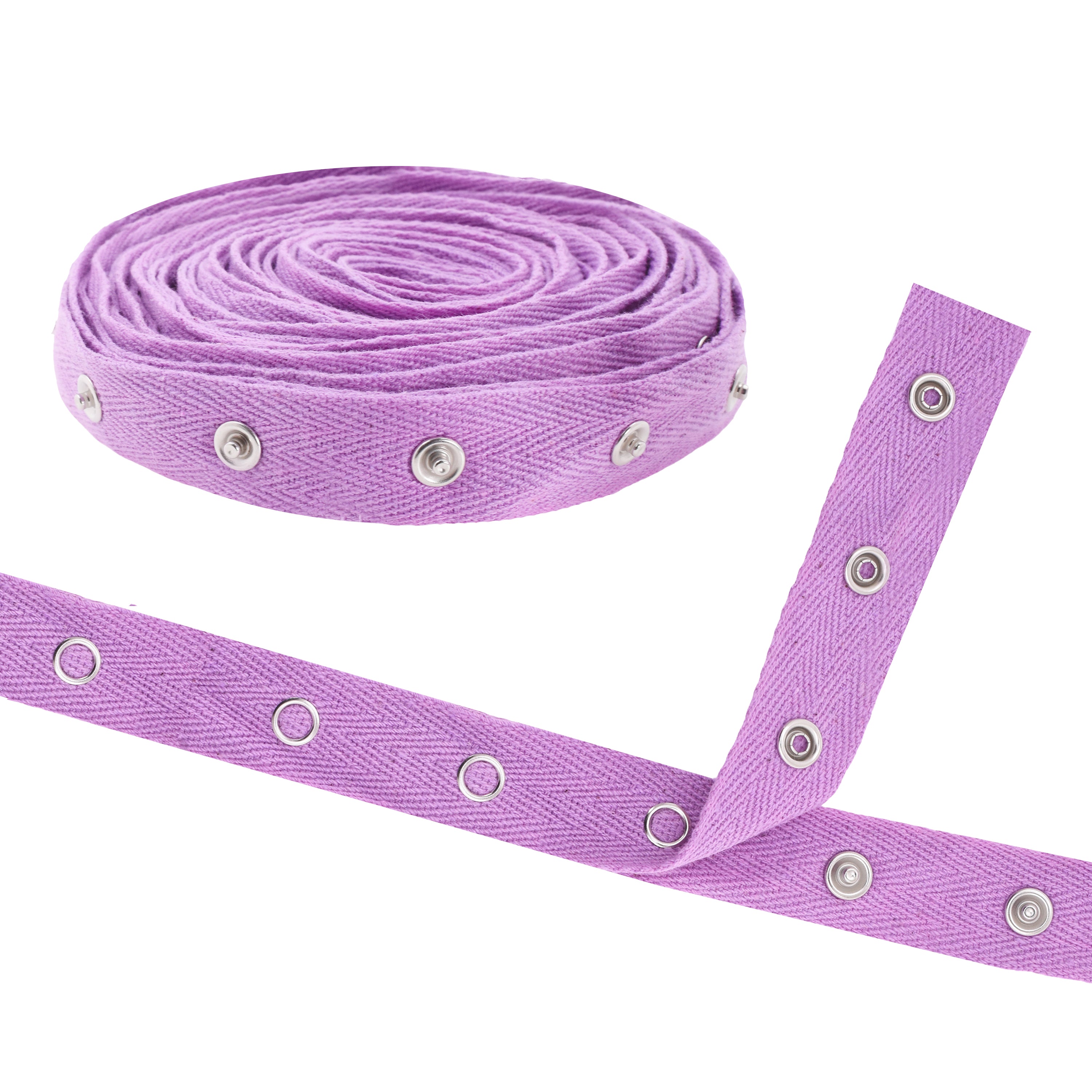 Mandala Crafts Metal Snap Tape for Sewing by Yard - Cotton Snap Button Trim Baby Snaps for Sewing - Fastener Button Strips Snap Tape for Baby Clothes 3 Yards Snap Tape
