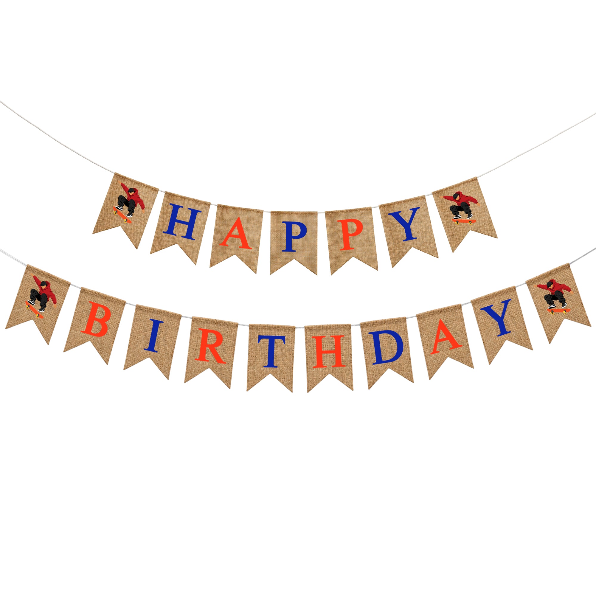 Mandala Crafts Burlap Happy Birthday Banner, Rustic Party Decorations, Jute Sports Theme Birthday Garland Sign for Home, Wall, Mantel & Photo Backdrop