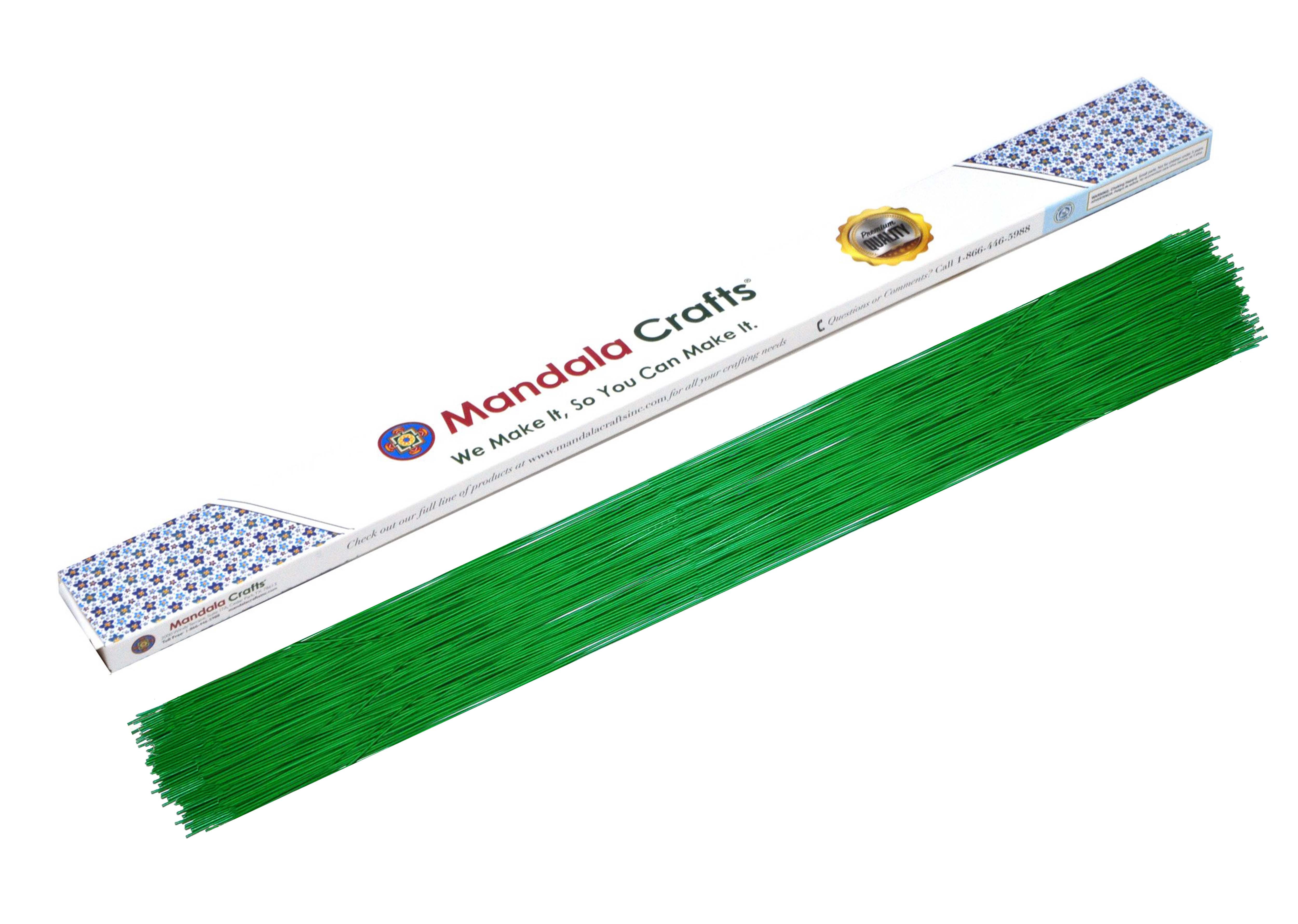 Mandala Crafts 100 PCs Floral Wire Stems - Flower Wire for Crafts Flower Arrangement - 16 Inches Florist Wire for Floral Stems 18 Gauge Floral Wire