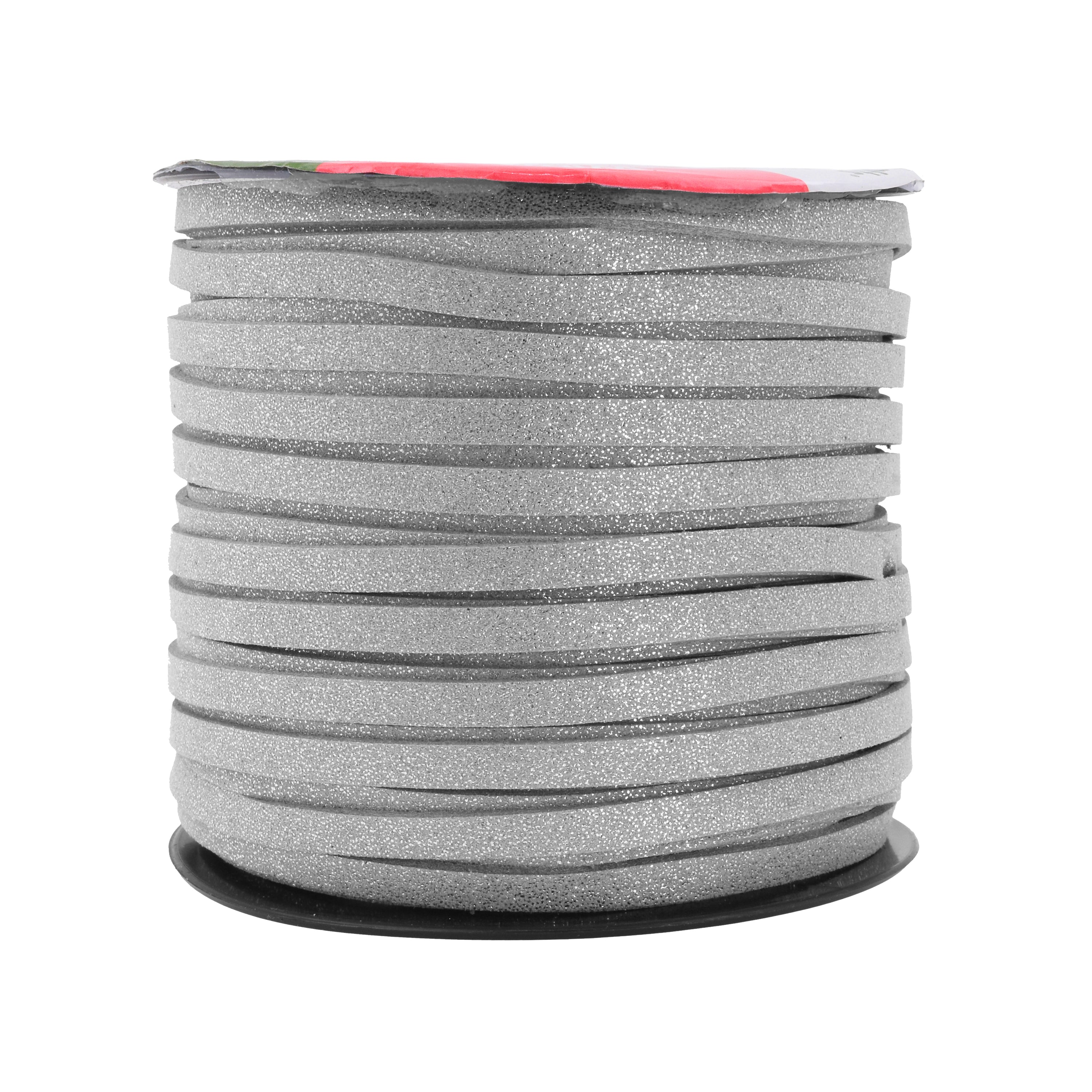 Mandala Crafts Faux Suede Cord - Flat Vegan Leather Cord for Jewelry Making Beading - Micro Fiber Leather String Cord Leather Lace for Leather Lacing Necklace Bracelet 5MM 50 Yards