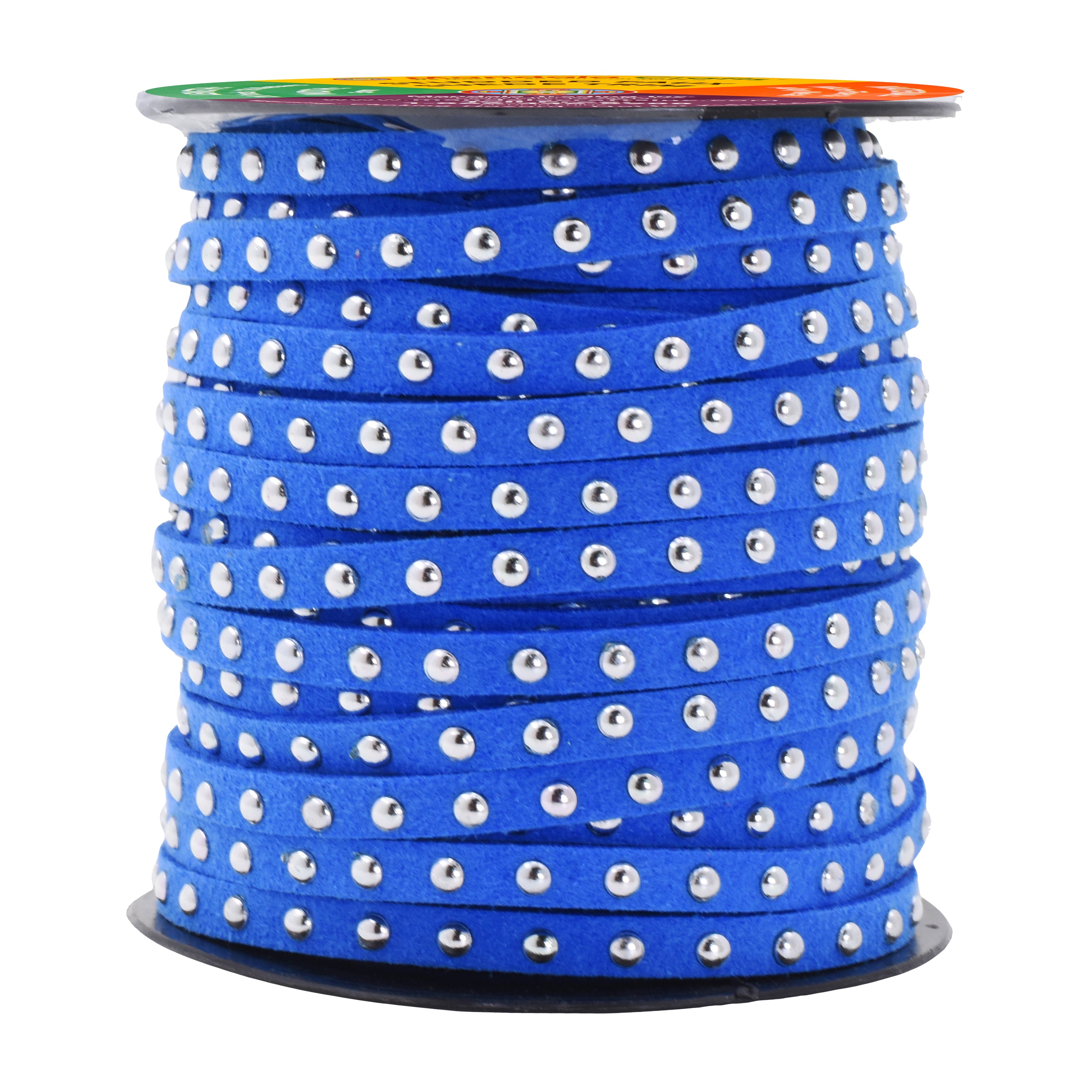 Studded Faux Suede Cord Rope for Jewelry Making - 20 Yards Faux Leather Ribbon - Flat Micro Fiber Leather String Faux Leather Lace with Rivets