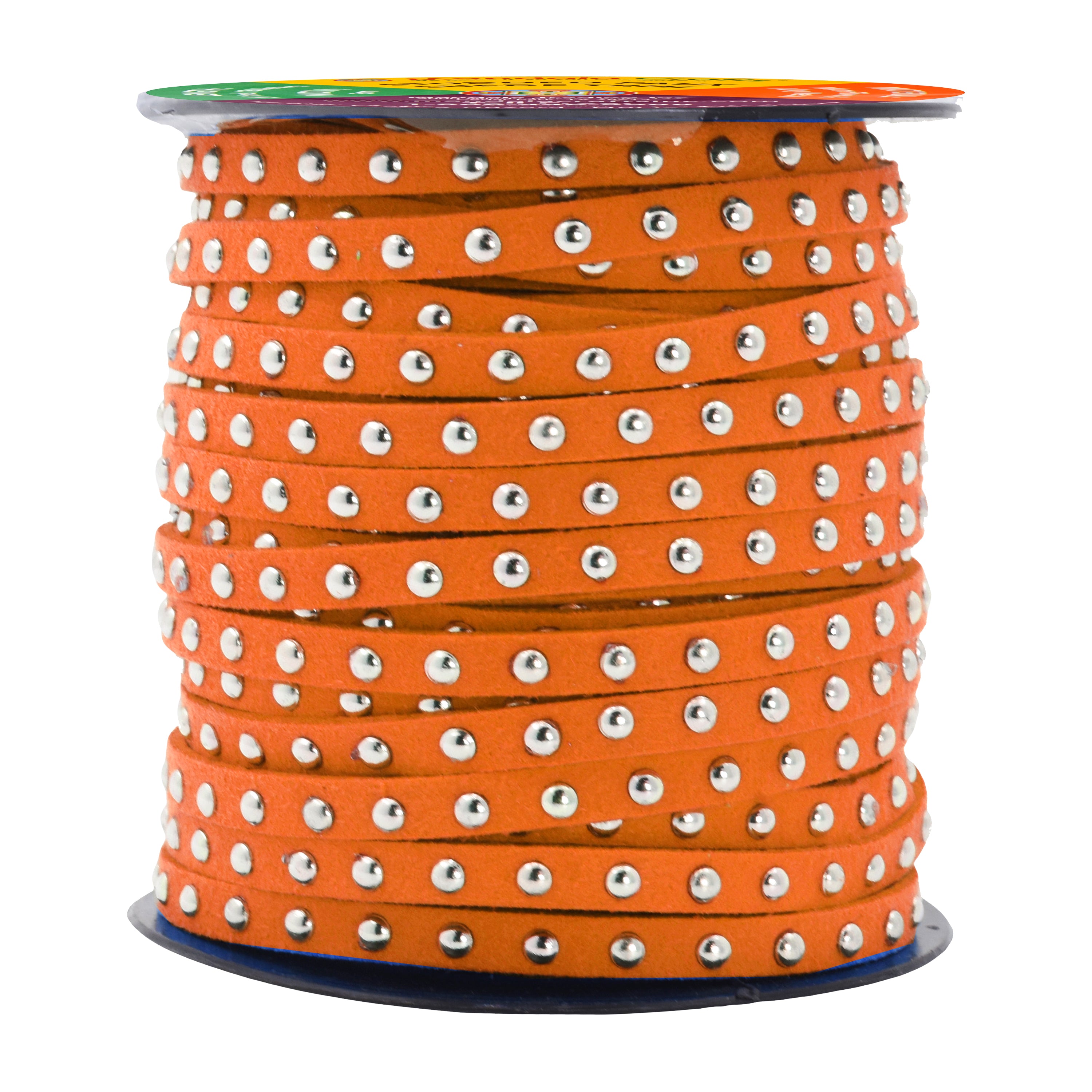 Studded Faux Suede Cord Rope for Jewelry Making - 20 Yards Faux Leather Ribbon - Flat Micro Fiber Leather String Faux Leather Lace with Rivets