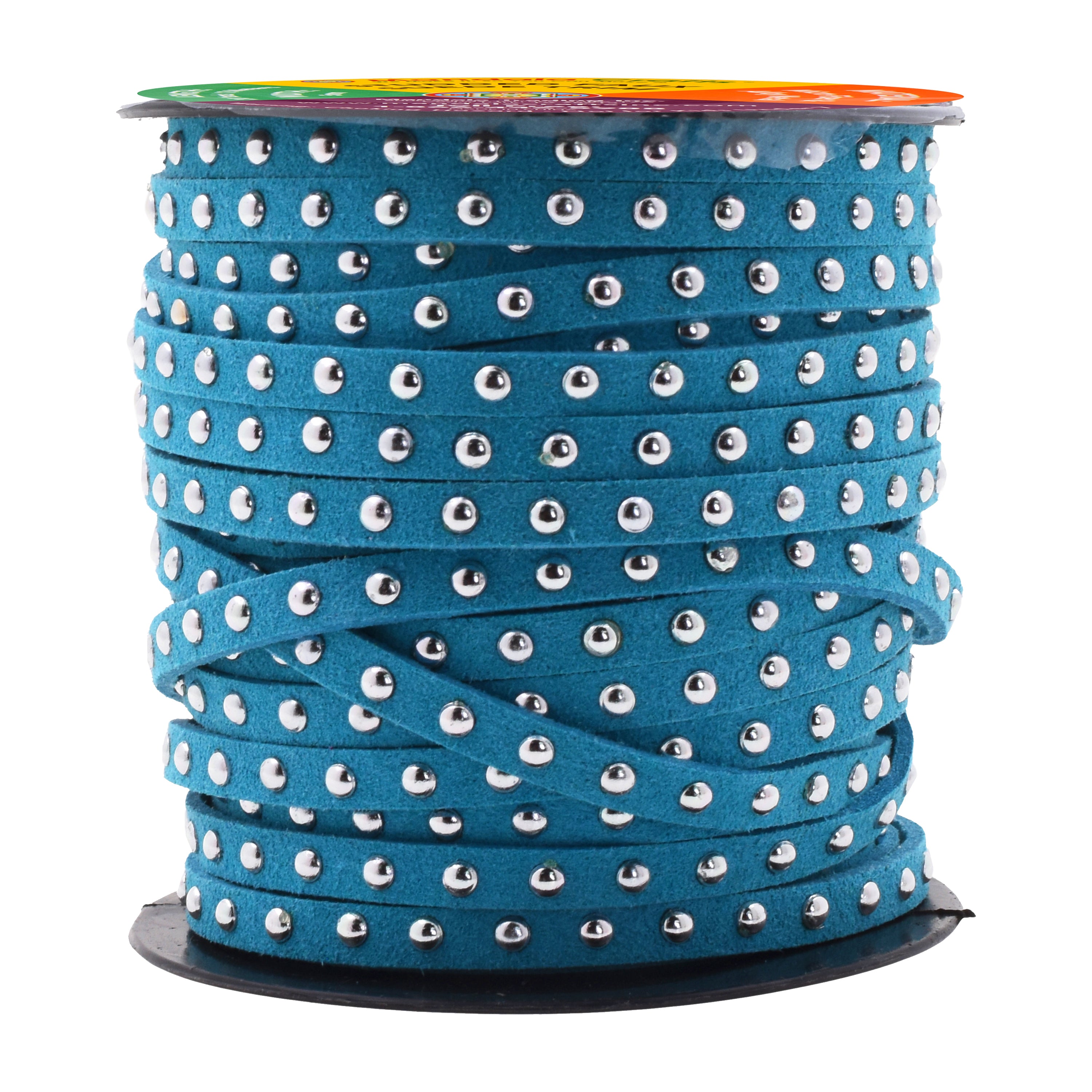 Studded Faux Suede Cord Rope for Jewelry Making - 20 Yards Faux Leather Ribbon - Flat Micro Fiber Leather String Faux Leather Lace with Rivets