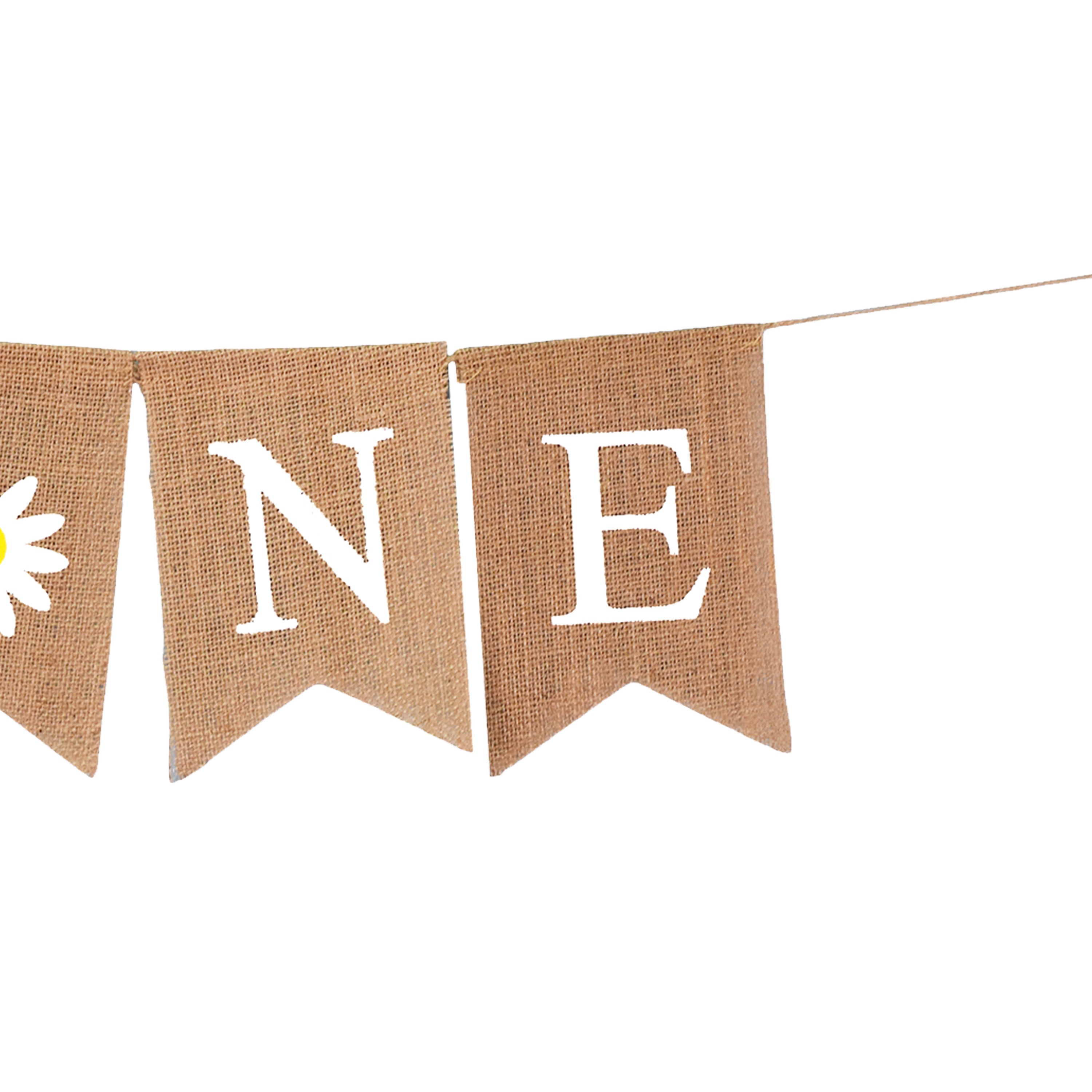 Mandala Crafts Burlap Daisy Baby 1st Birthday Banner for Highchair Nursery First Birthday Decorations for Girl Boy Daisy Birthday Decorations