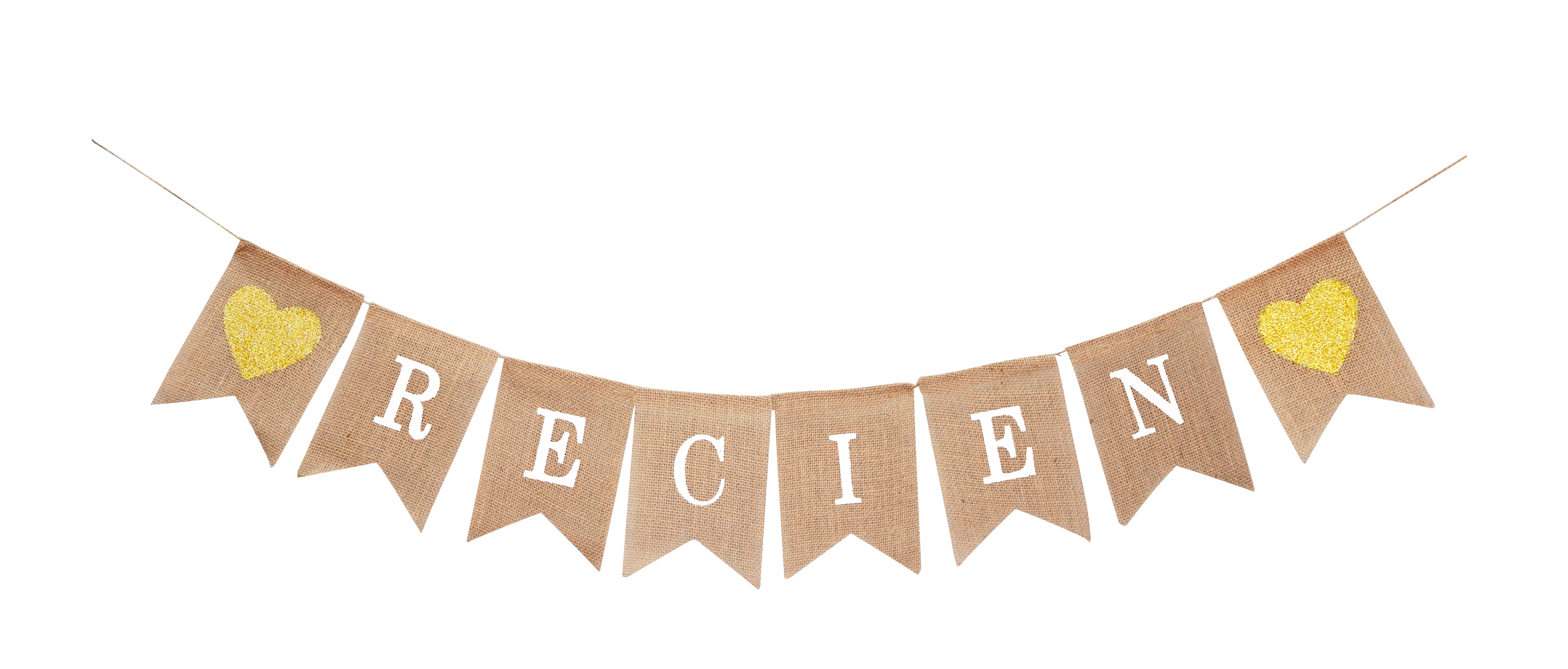 Mandala Crafts Burlap Recien Casados Burlap Banner - Recien Casados Sign Newly Weds Banner Spanish Just Married Banner for Wedding Party Backdrop