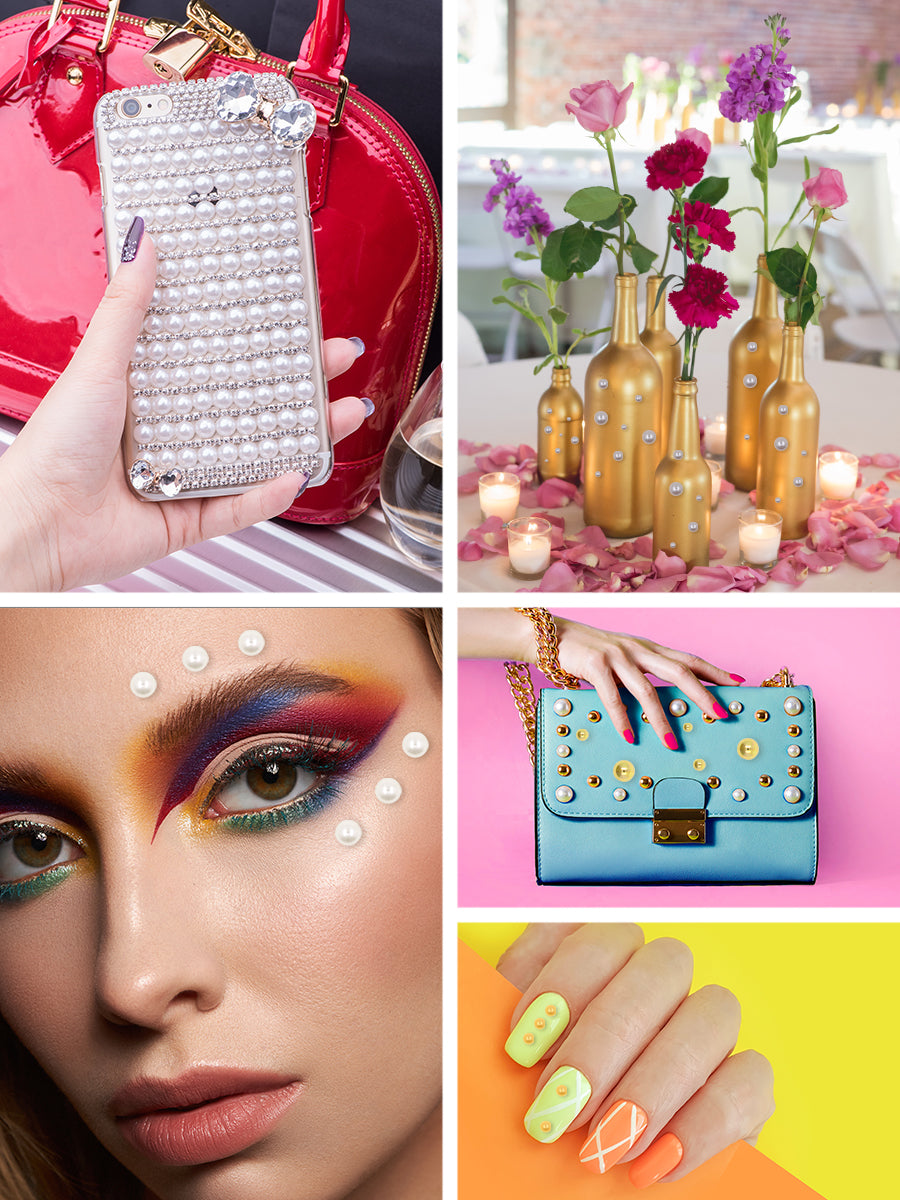 Mandala Crafts 1200 Flatback Rhinestones for Nail Gems Face Gems, Flatback Rhinestones for Crafts, Round Flat Back Rhinestones Gems 1.5mm 2mm 2.5mm 3mm 4mm 5mm