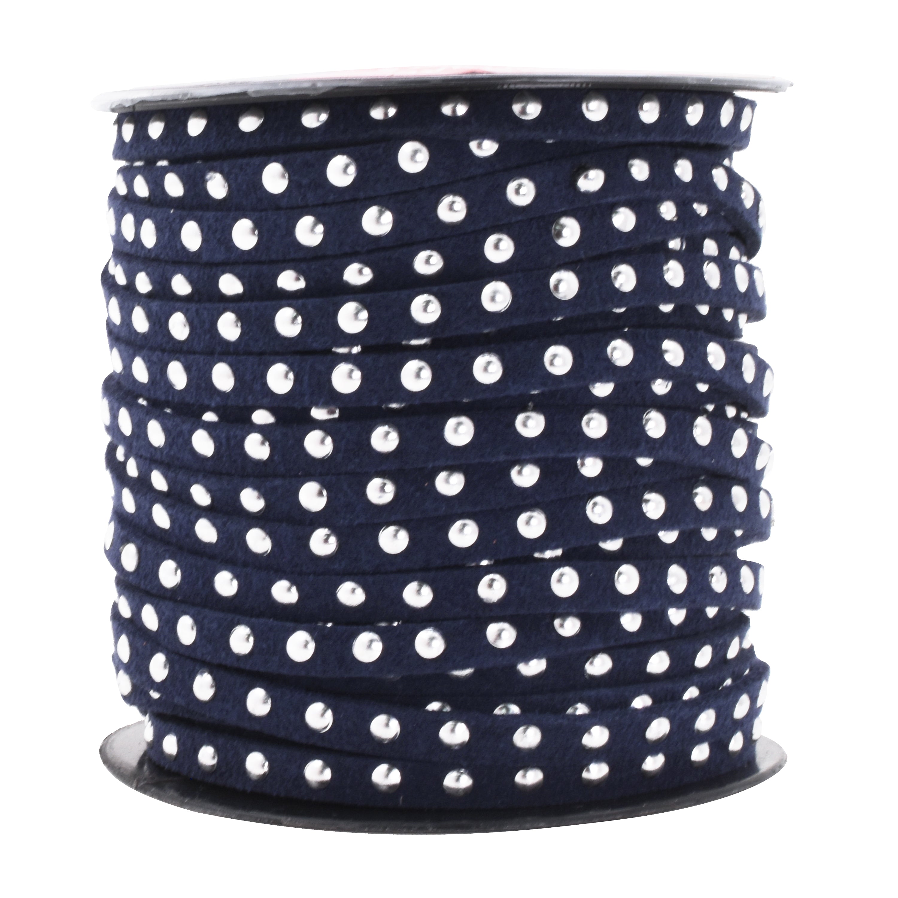 5mm Studded Faux Suede Cord Rope for Jewelry Making - 20 Yards Faux Leather Ribbon - Flat Micro Fiber Leather String Faux Leather Lace with Rivets