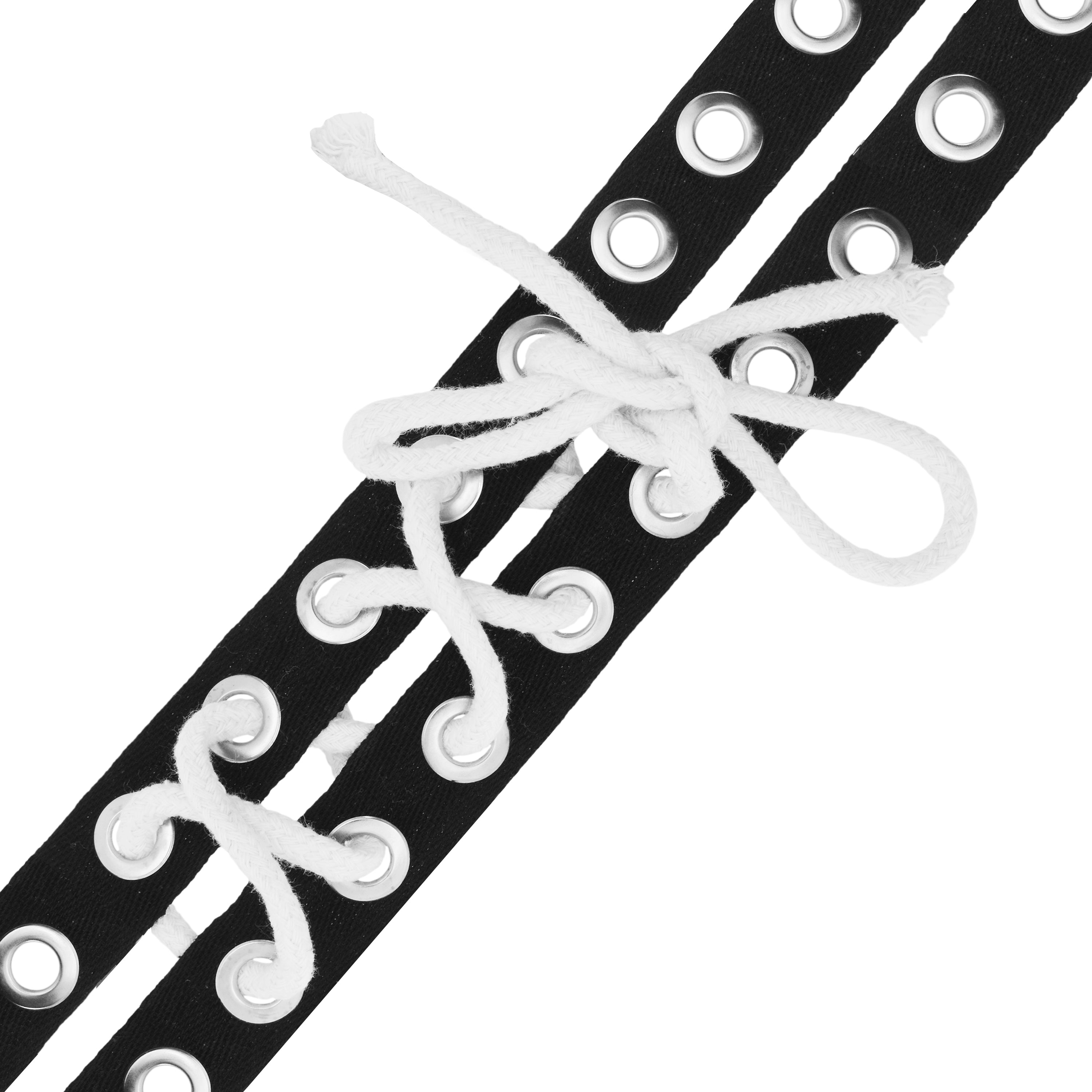 Silver Metal Eyelet Trim with Grommets - Eyelet Grommet Tape for Sewing - Eyelet Tape Strip Cotton Twill Tape by The Yard