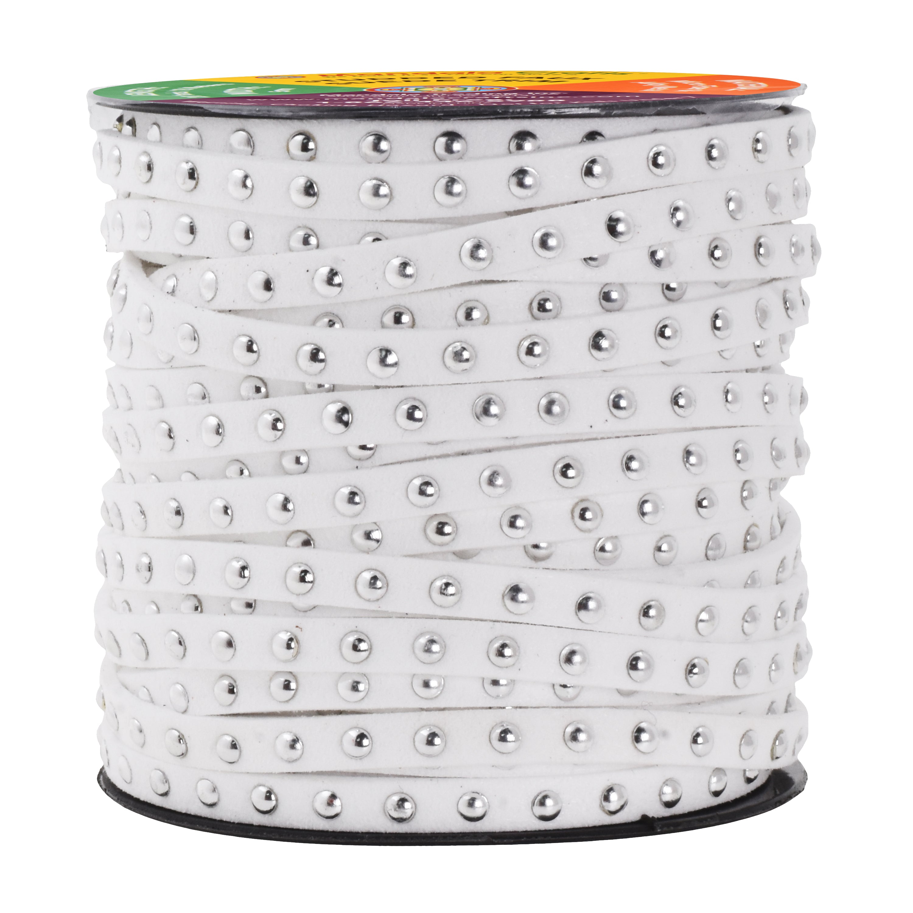 5mm Studded Faux Suede Cord Rope for Jewelry Making - 20 Yards Faux Leather Ribbon - Flat Micro Fiber Leather String Faux Leather Lace with Rivets