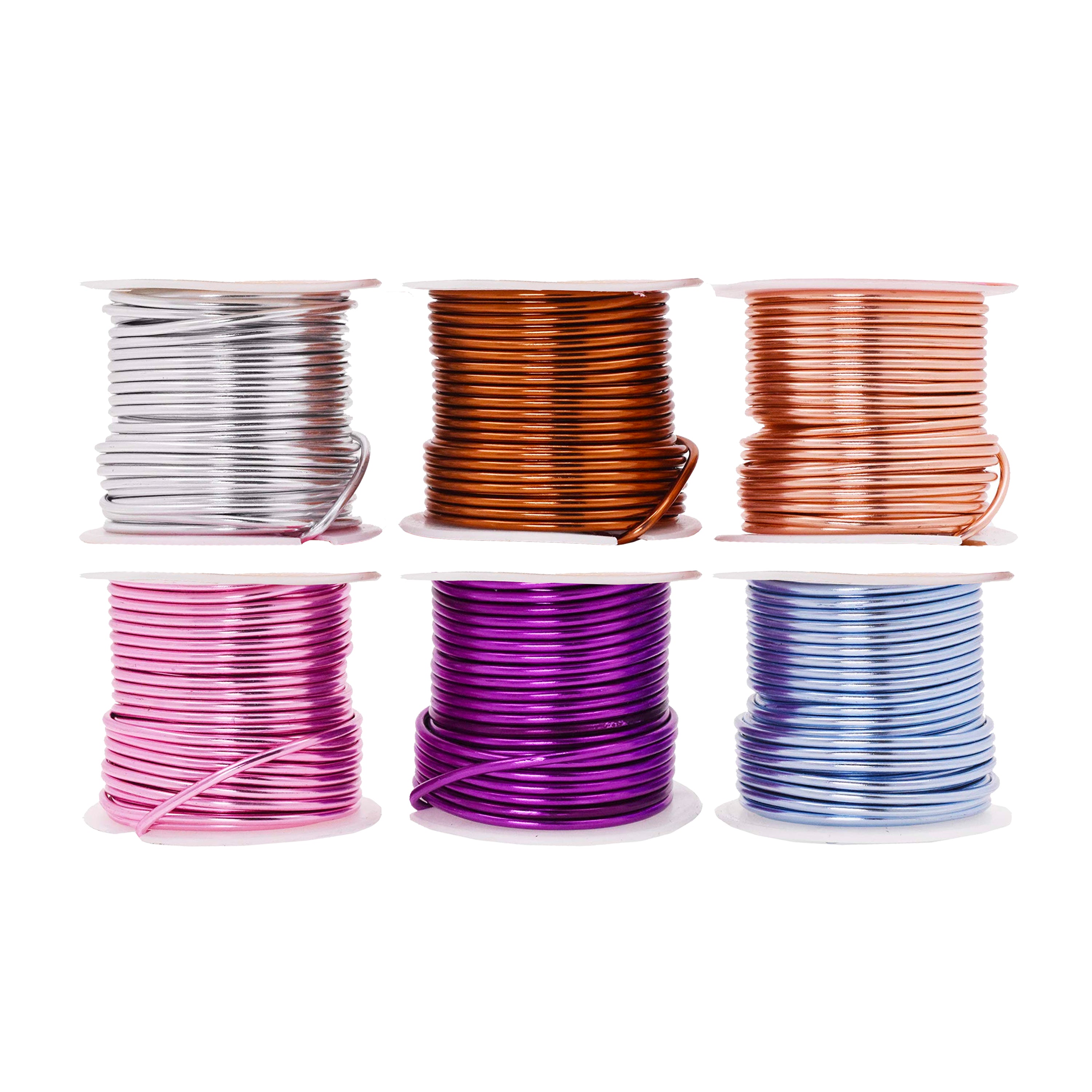 Mandala Crafts Anodized Aluminum Wire for Sculpting, Armature, Jewelry Making, Gem Metal Wrap, Garden, Colored and Soft, Assorted 6 Rolls