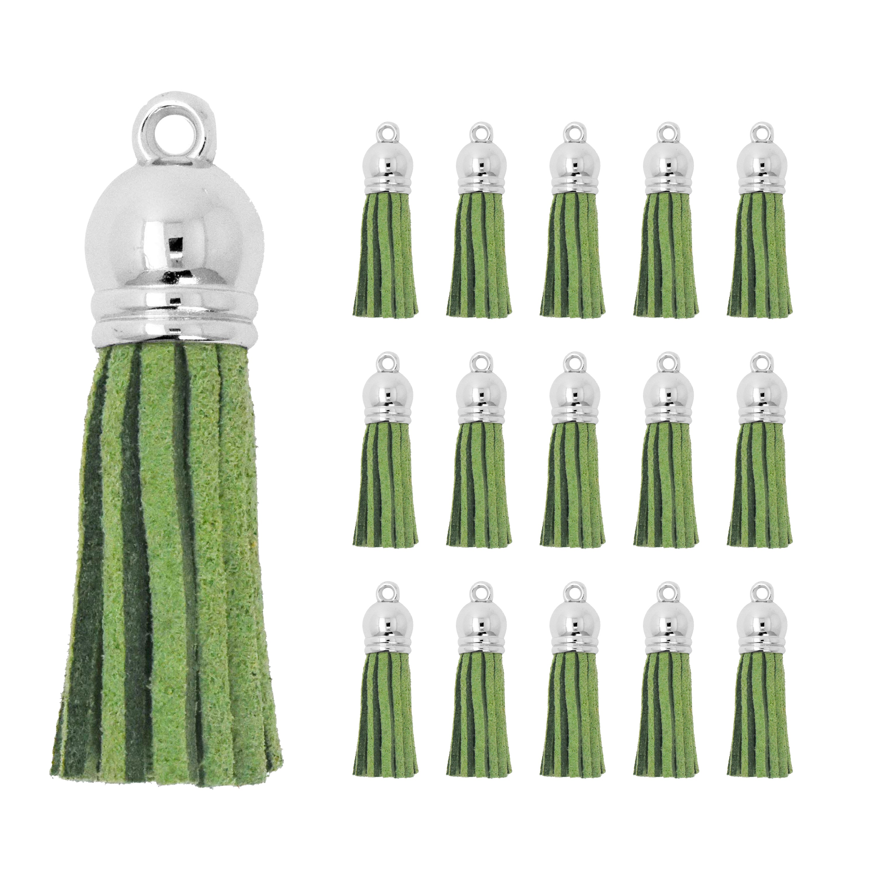 Mandala Crafts Faux Leather Suede Tassel with Loop for Keychains, Jewelry Making, Bookmarks, Books, Gifts, Pillows