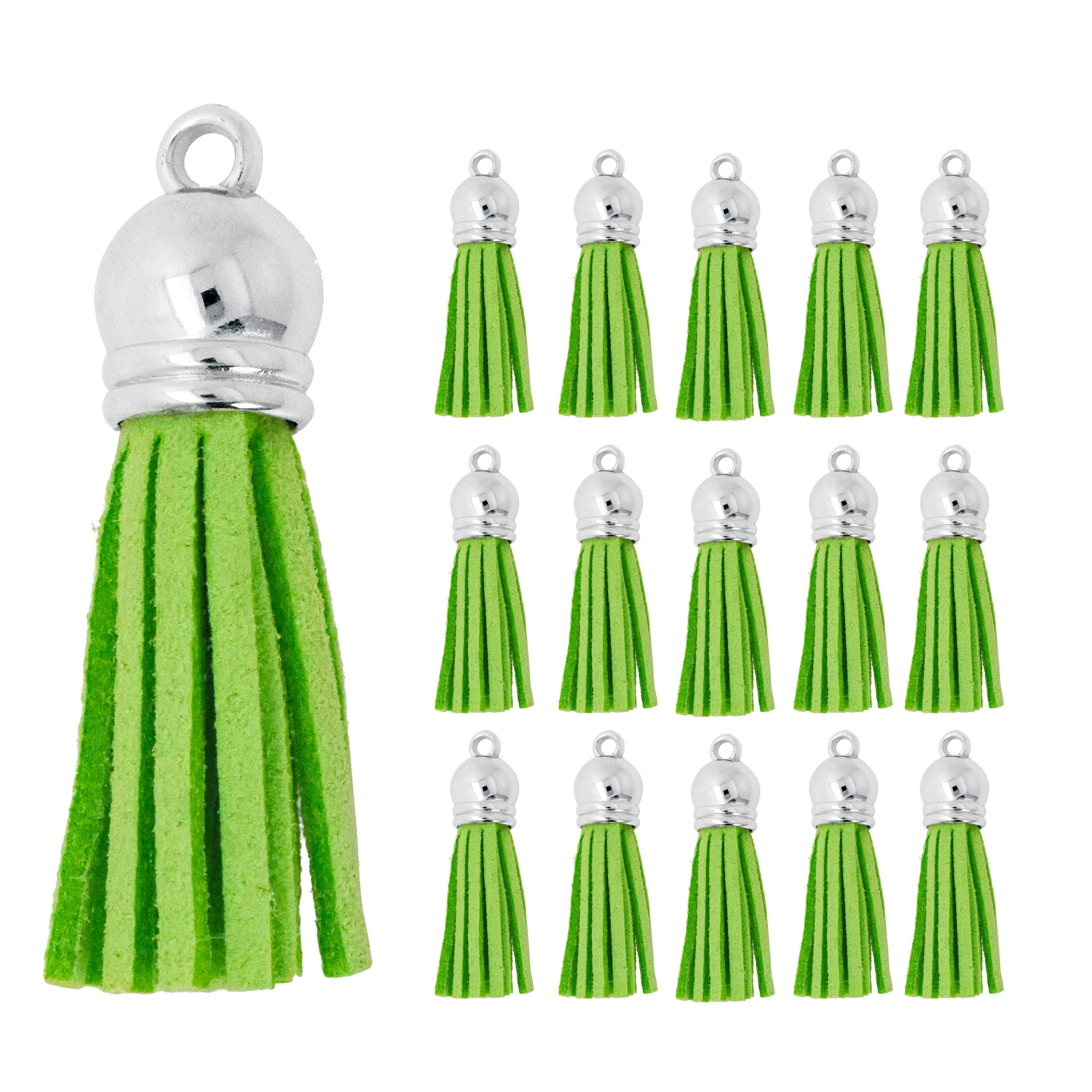 Mandala Crafts Faux Leather Suede Tassel with Loop for Keychains, Jewelry Making, Bookmarks, Books, Gifts, Pillows