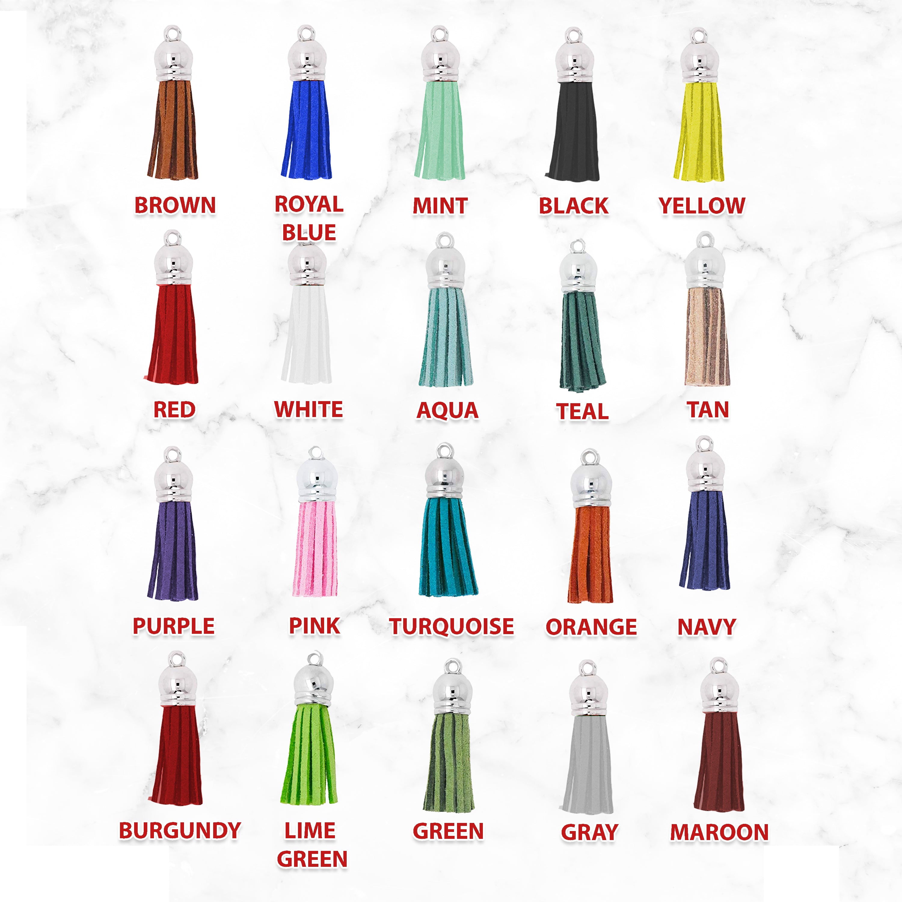 Mandala Crafts Faux Leather Suede Tassel with Loop for Keychains, Jewelry Making, Bookmarks, Books, Gifts, Pillows