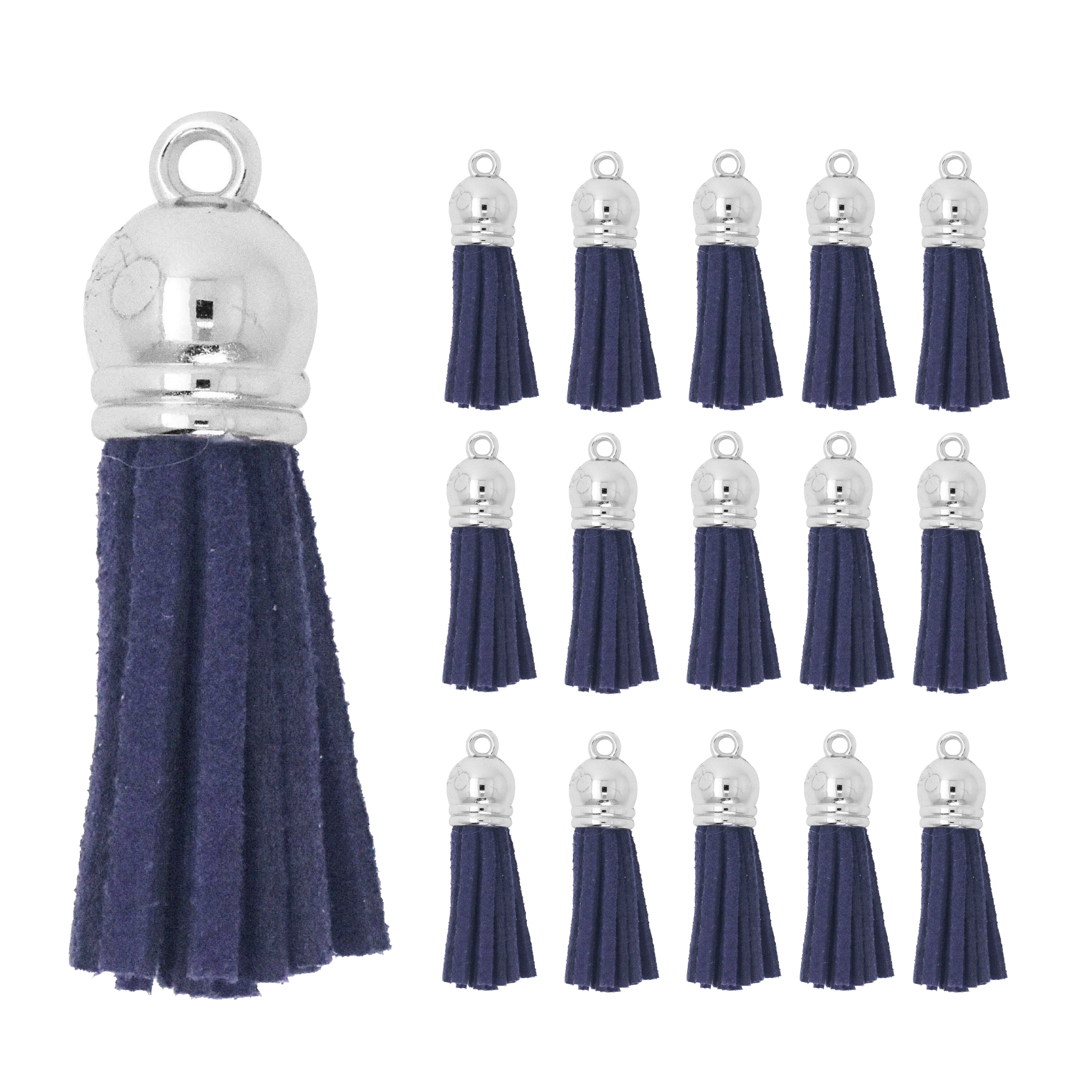 Mandala Crafts Faux Leather Suede Tassel with Loop for Keychains, Jewelry Making, Bookmarks, Books, Gifts, Pillows