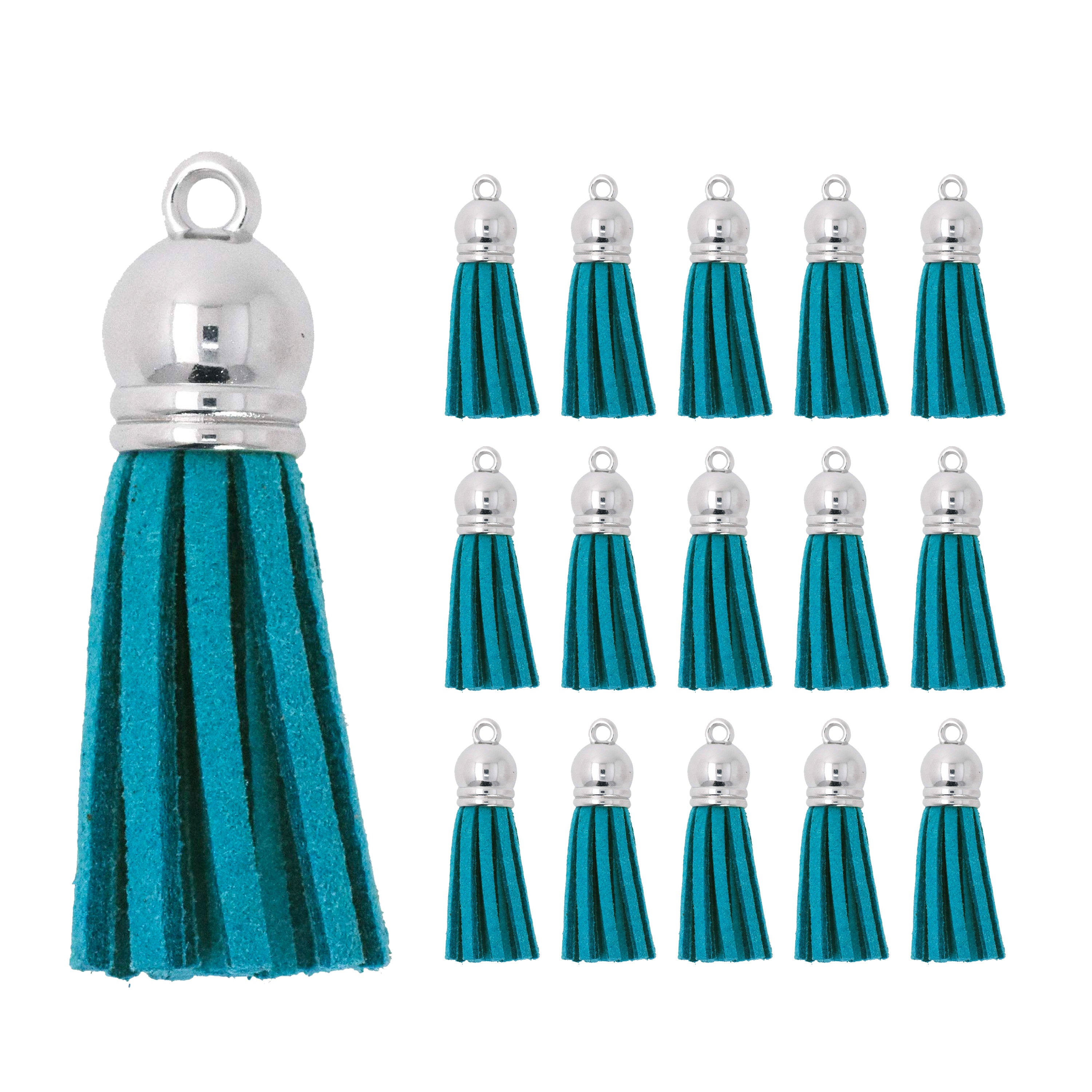 Mandala Crafts Faux Leather Suede Tassel with Loop for Keychains, Jewelry Making, Bookmarks, Books, Gifts, Pillows