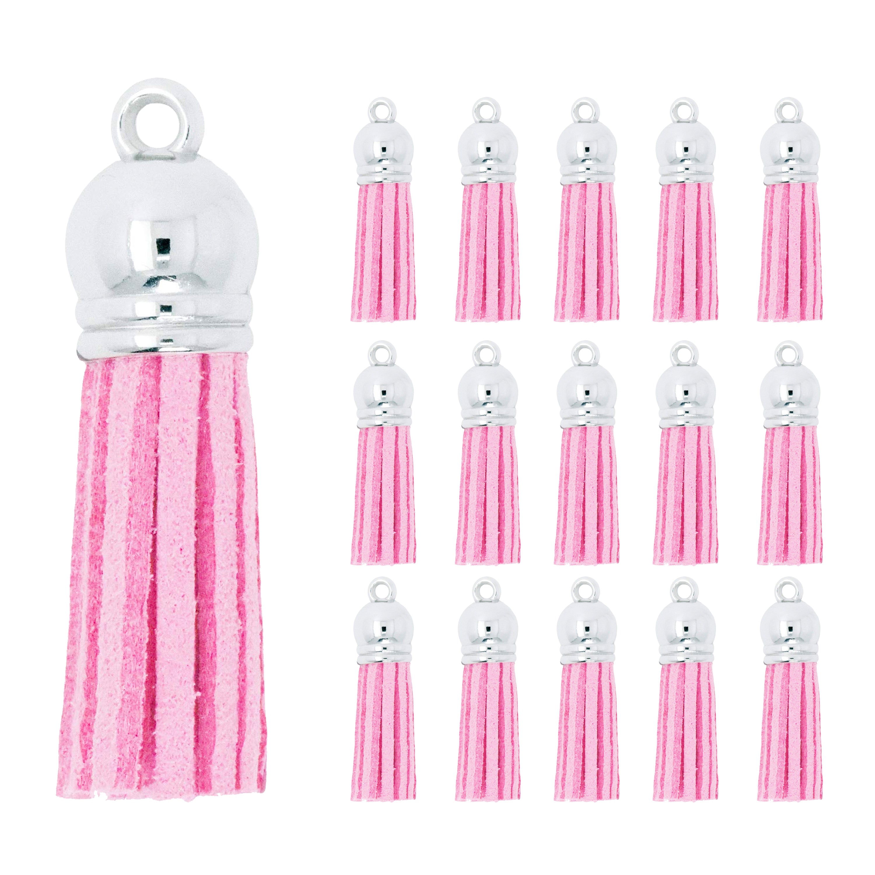 Mandala Crafts Faux Leather Suede Tassel with Loop for Keychains, Jewelry Making, Bookmarks, Books, Gifts, Pillows