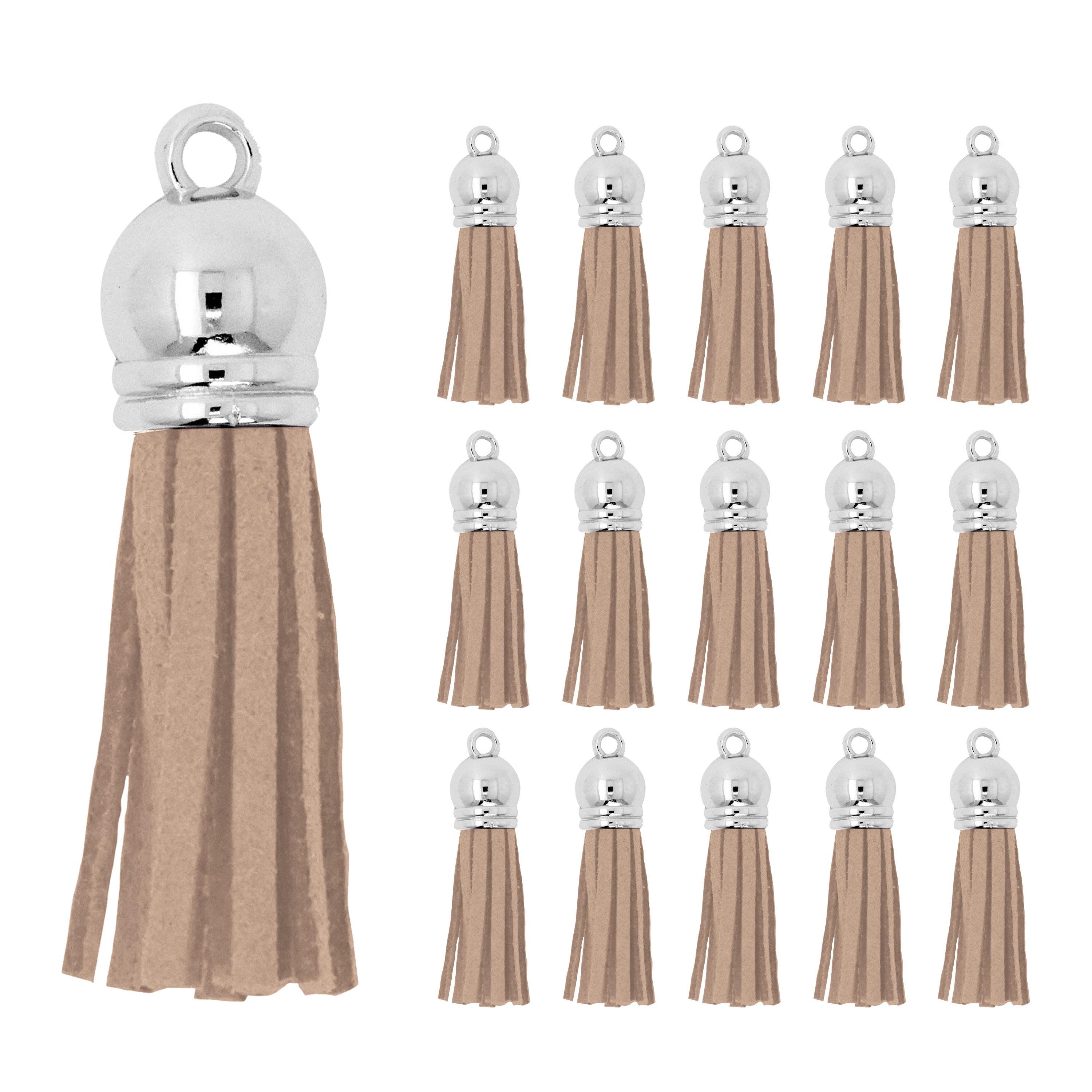 Mandala Crafts Faux Leather Suede Tassel with Loop for Keychains, Jewelry Making, Bookmarks, Books, Gifts, Pillows