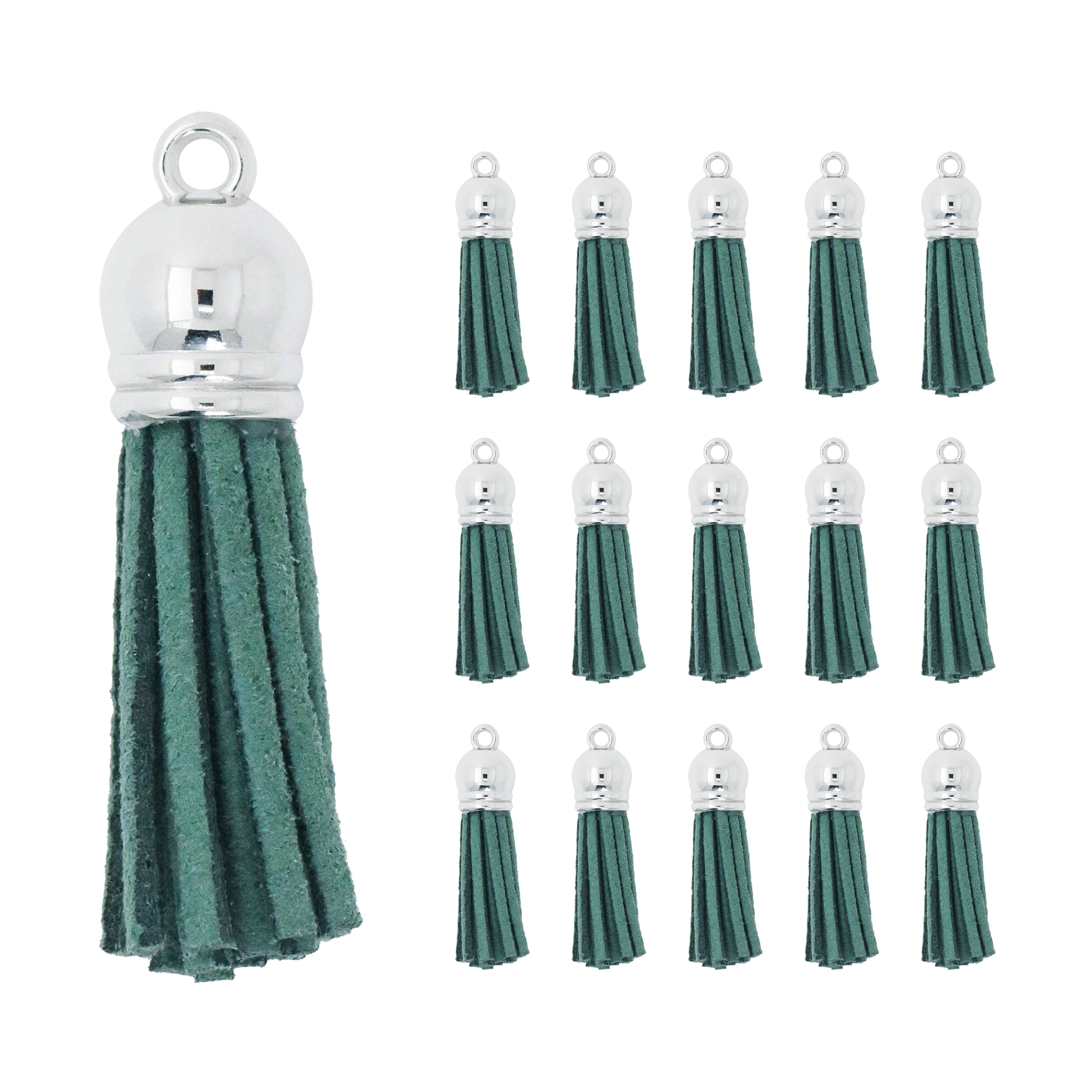 Mandala Crafts Faux Leather Suede Tassel with Loop for Keychains, Jewelry Making, Bookmarks, Books, Gifts, Pillows