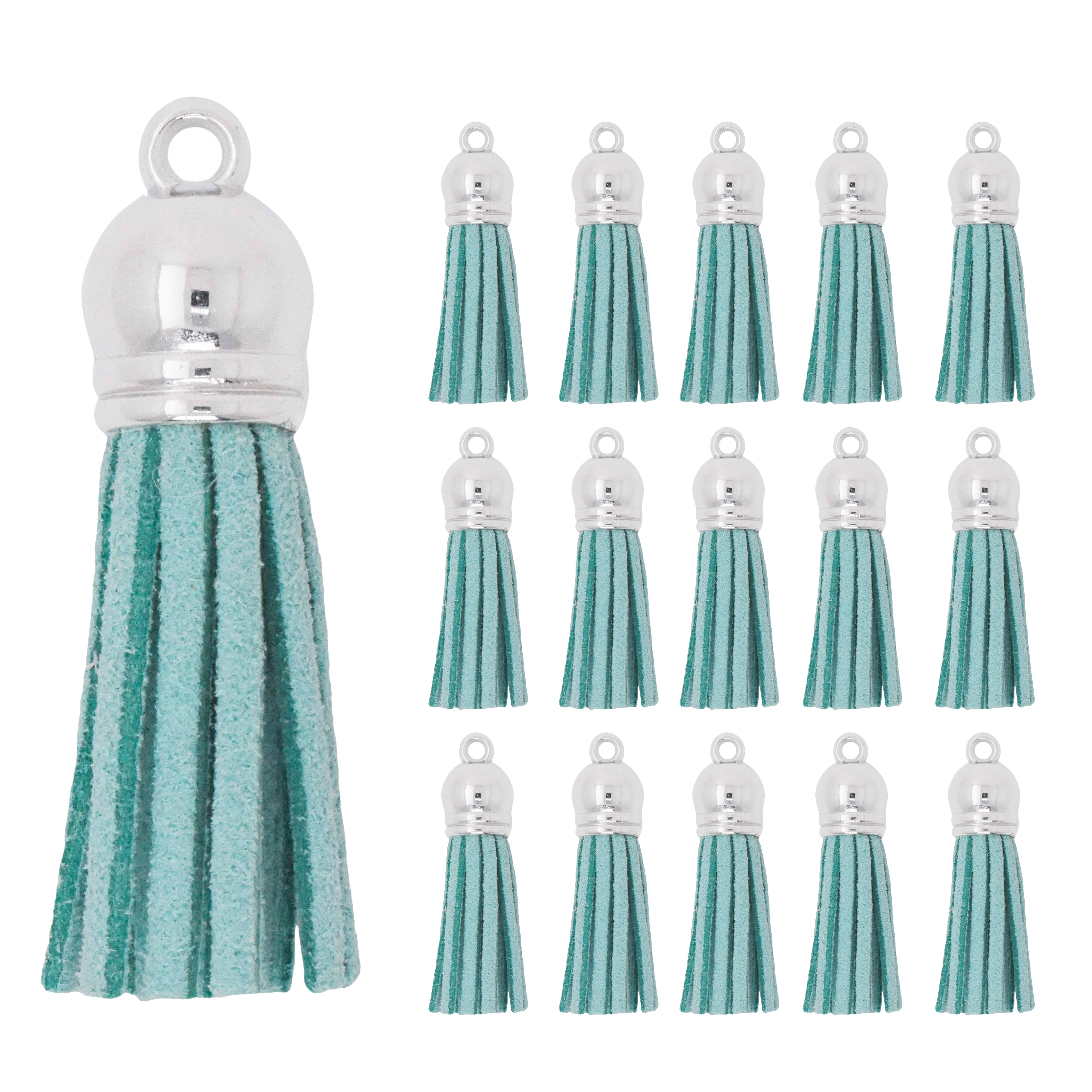 Mandala Crafts Faux Leather Suede Tassel with Loop for Keychains, Jewelry Making, Bookmarks, Books, Gifts, Pillows