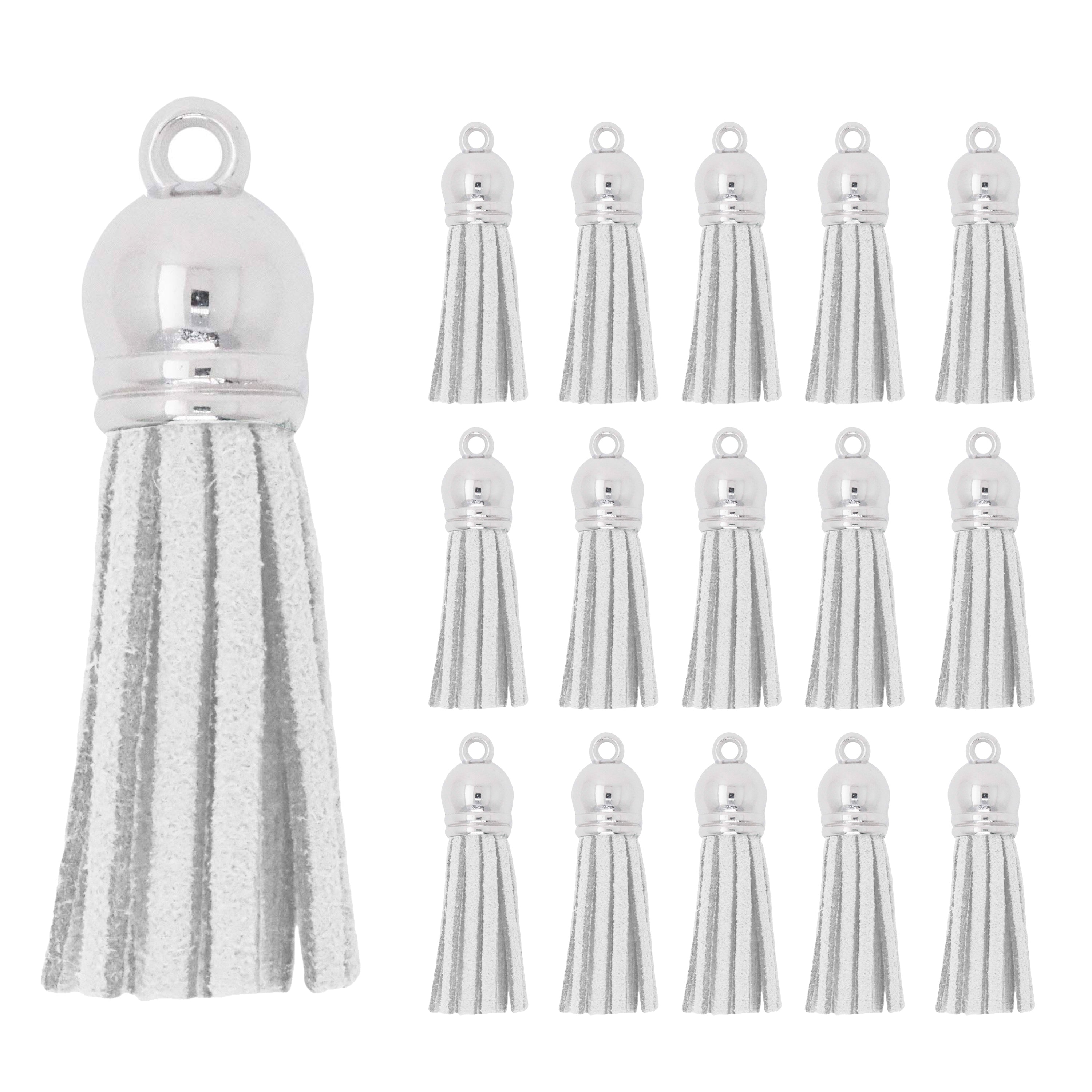 Mandala Crafts Faux Leather Suede Tassel with Loop for Keychains, Jewelry Making, Bookmarks, Books, Gifts, Pillows