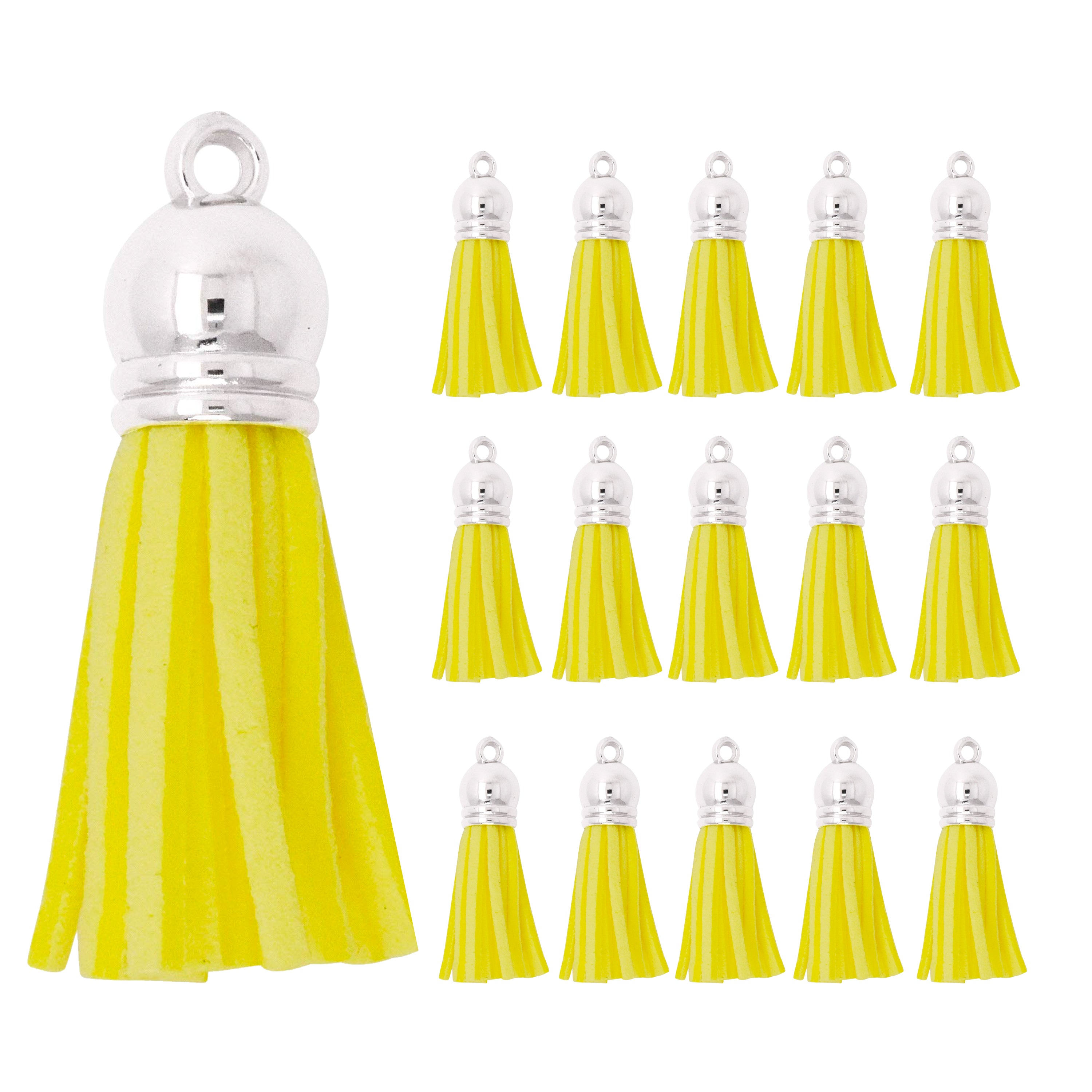 Mandala Crafts Faux Leather Suede Tassel with Loop for Keychains, Jewelry Making, Bookmarks, Books, Gifts, Pillows