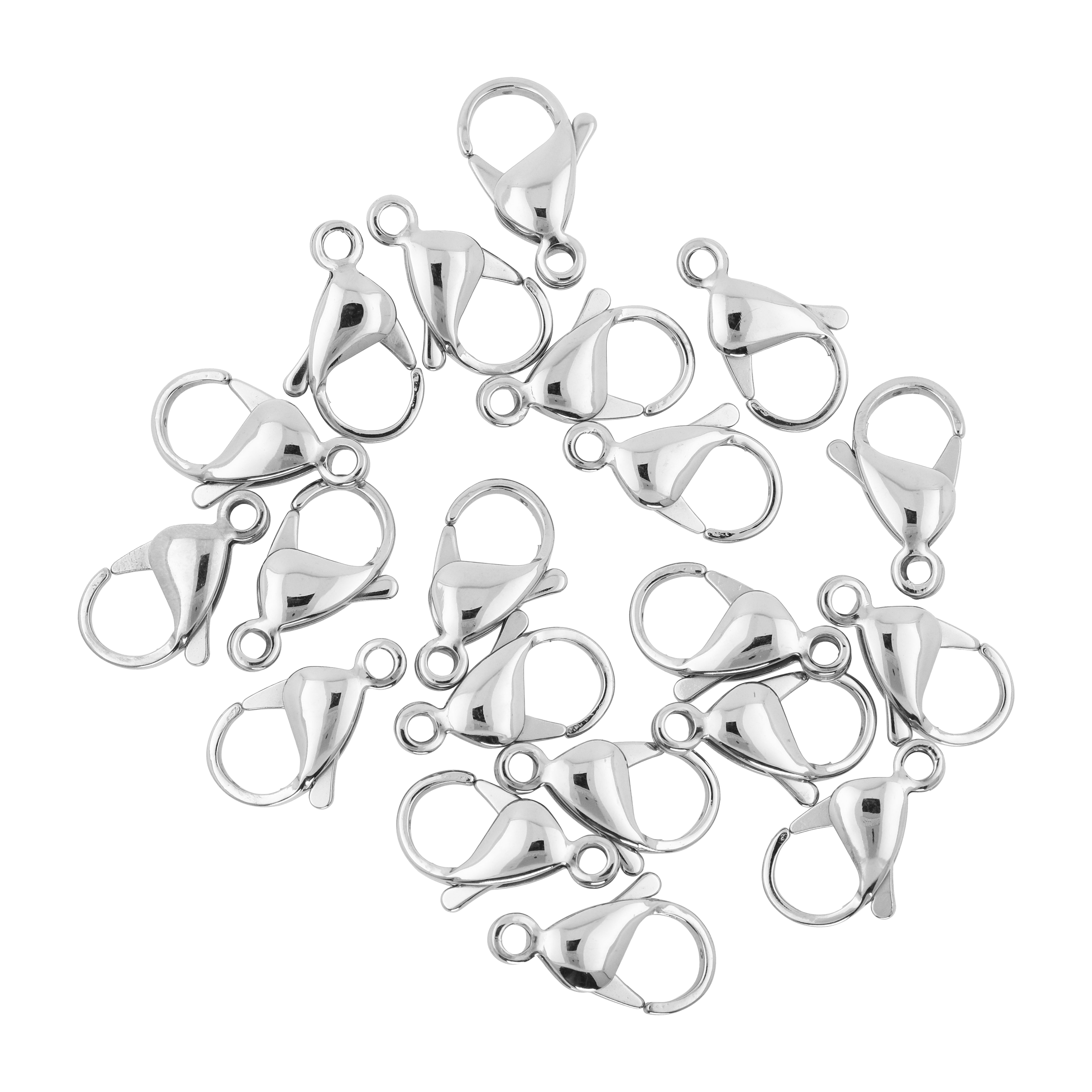 Mandala Crafts Lobster Claw Clasps for Jewelry Making - Stainless Steel Lobster Clasp Kit - Jewelry Clasps Lobster Clasps for Jewelry Making Necklace Bracelet Charm 100 PCs