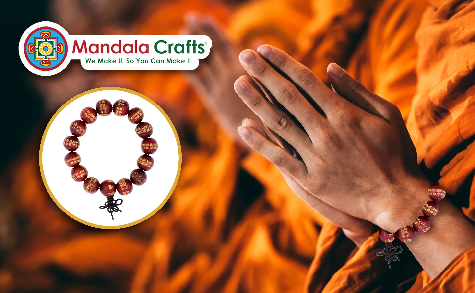 Mala Bracelet Wood Buddhist Prayer Beads for Men Women – Mala Wrist Meditation Beads Buddhist Bracelet - Tibetan Prayer Beads Bracelet