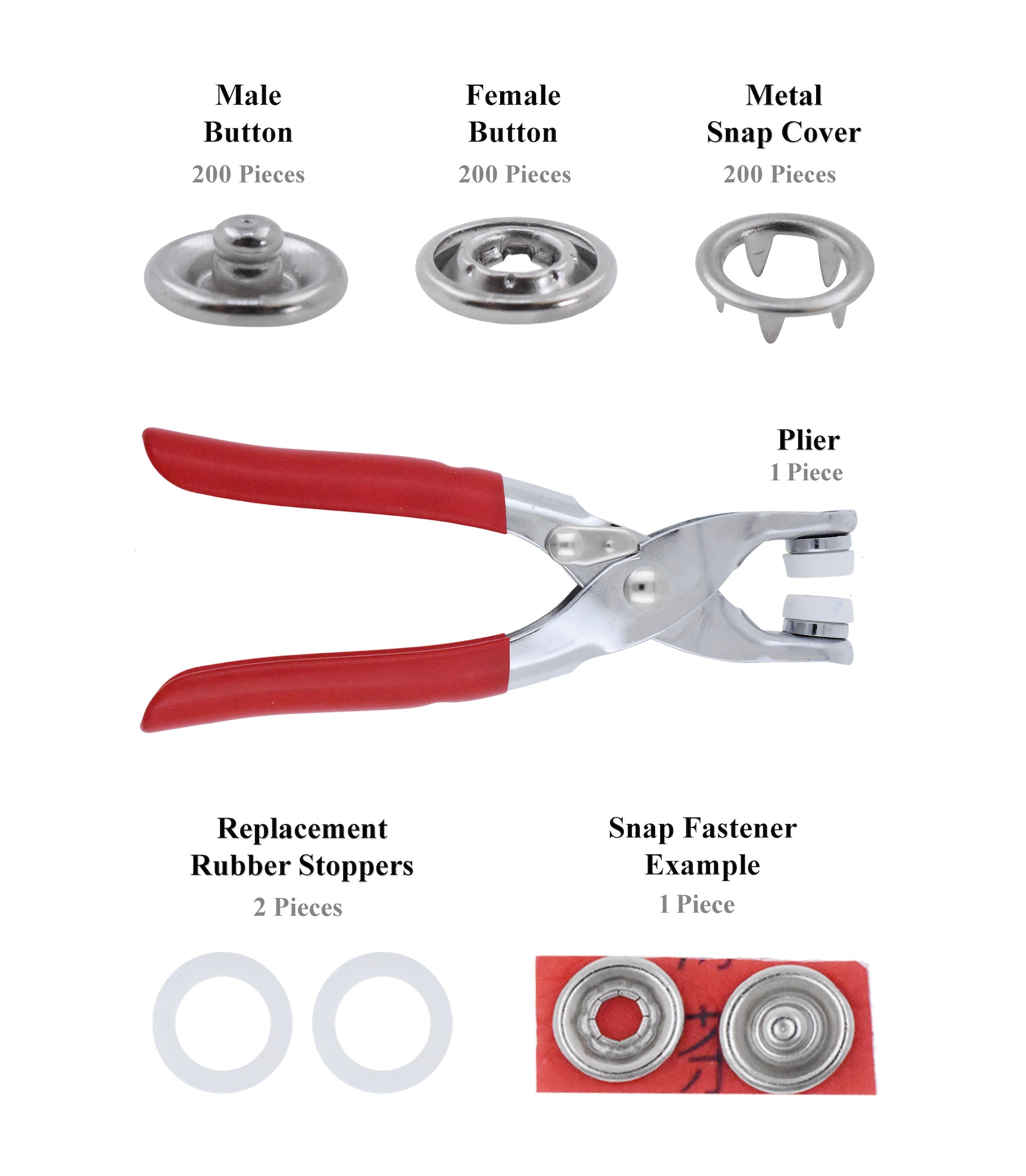 Mandala Crafts Metal Snap Button Kit - Snap on Buttons with Snap Fastener Tool for Sewing Clothing Leather Crafting 10 Assorted Colors 9.5mm 0.37 Inch