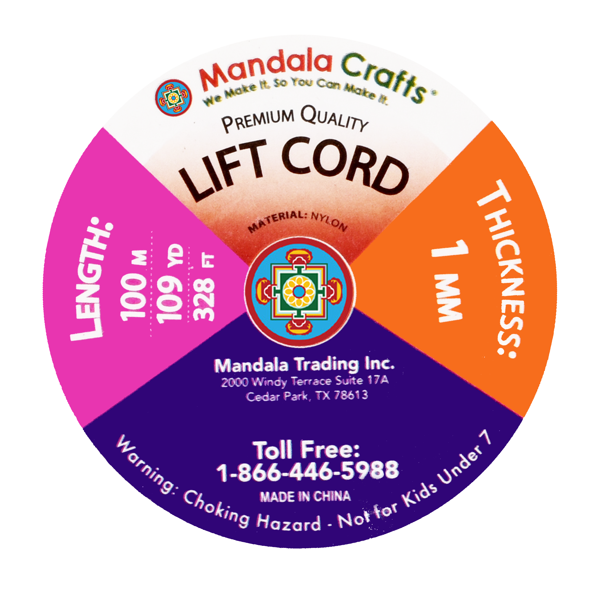 1mm Blinds String, Lift Cord Replacement from Braided Nylon for RVs, Windows, Shades, and Rollers