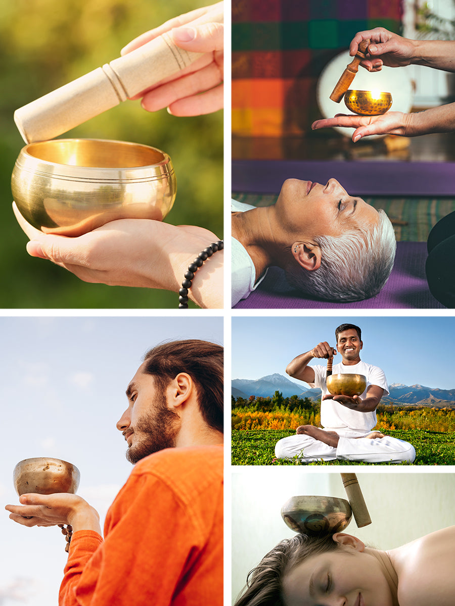 Mandala Crafts Tibetan Singing Bowl Set - Nepal Sound Bowl for Healing - Meditation Bowl Tibetan Sing Bowl for Mindfulness Yoga Meditation Decor