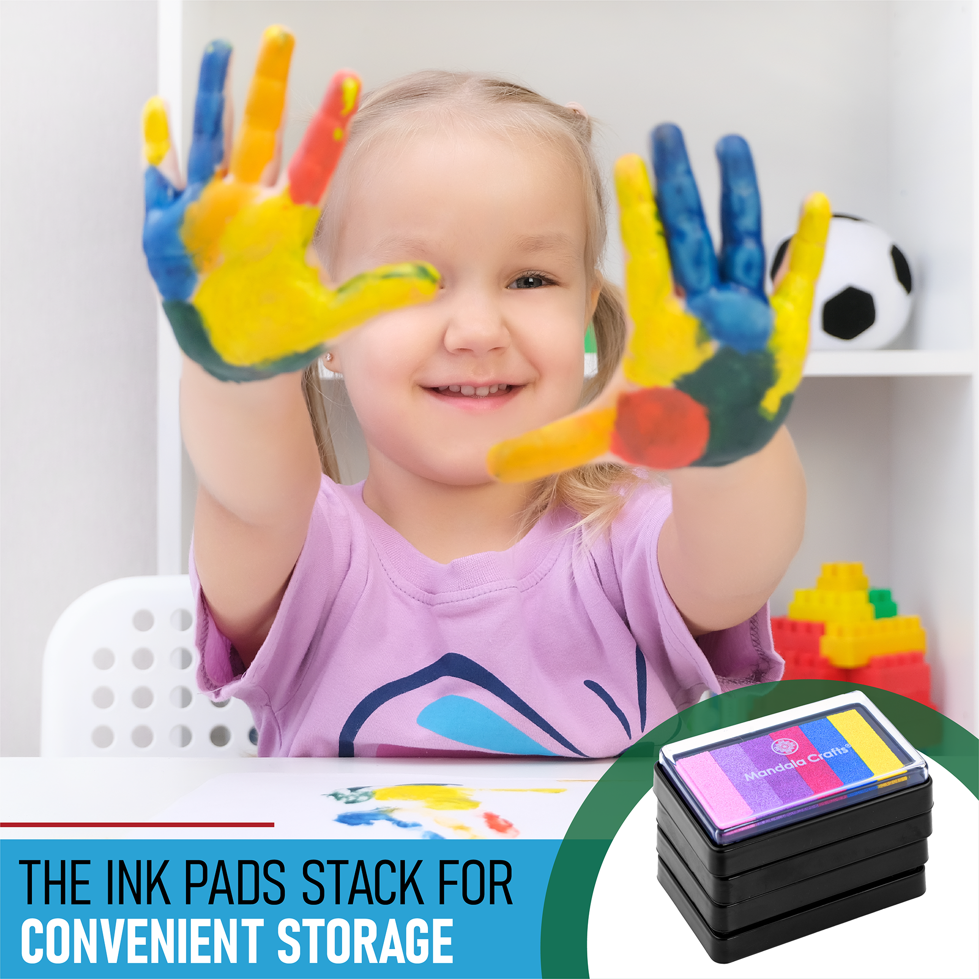 Washable Ink Pads for Kids Washable Stamp Pads for Kids Craft Ink Pad Stamp Pad Kit - Stamp Pads for Rubber Stamps Stamping Crafts 15 Sets