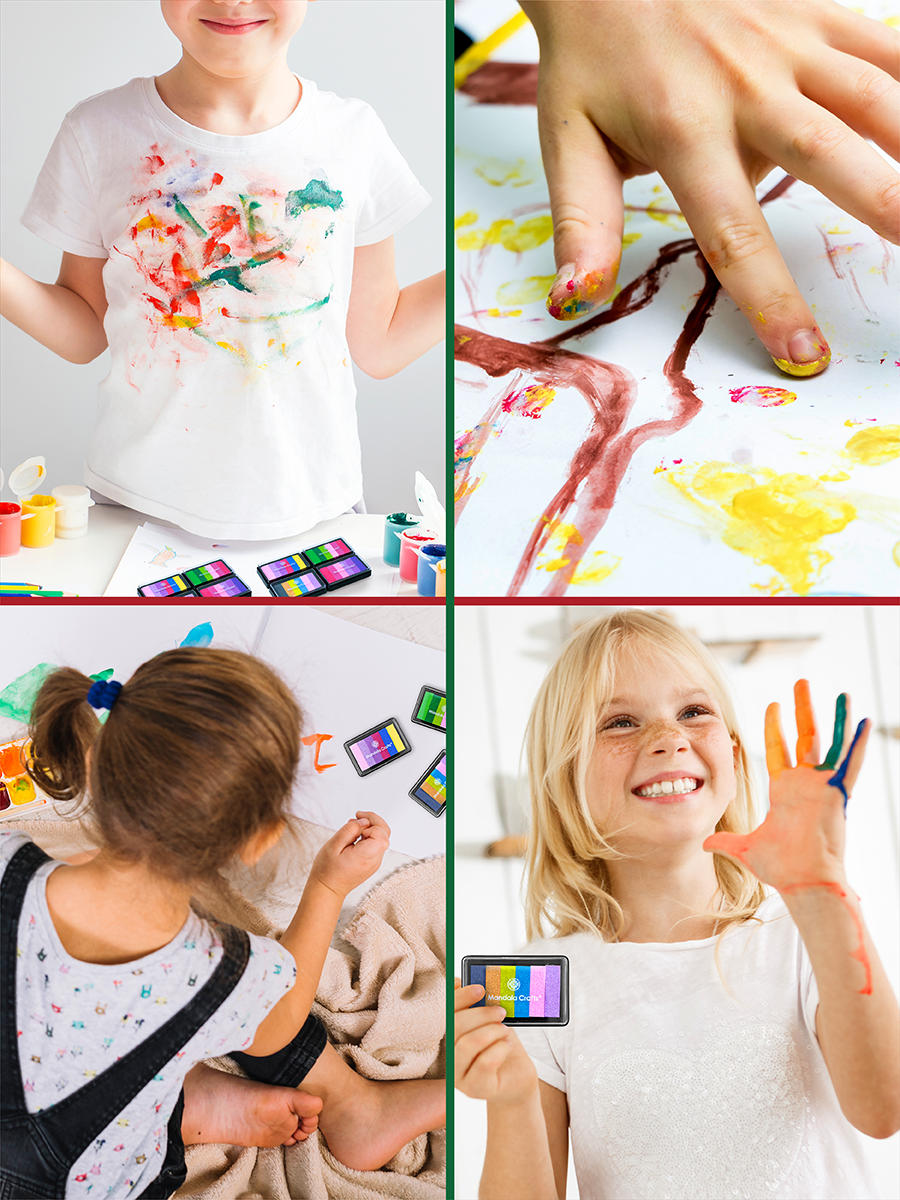 Washable Ink Pads for Kids Washable Stamp Pads for Kids Craft Ink Pad Stamp Pad Kit - Stamp Pads for Rubber Stamps Stamping Crafts 15 Sets