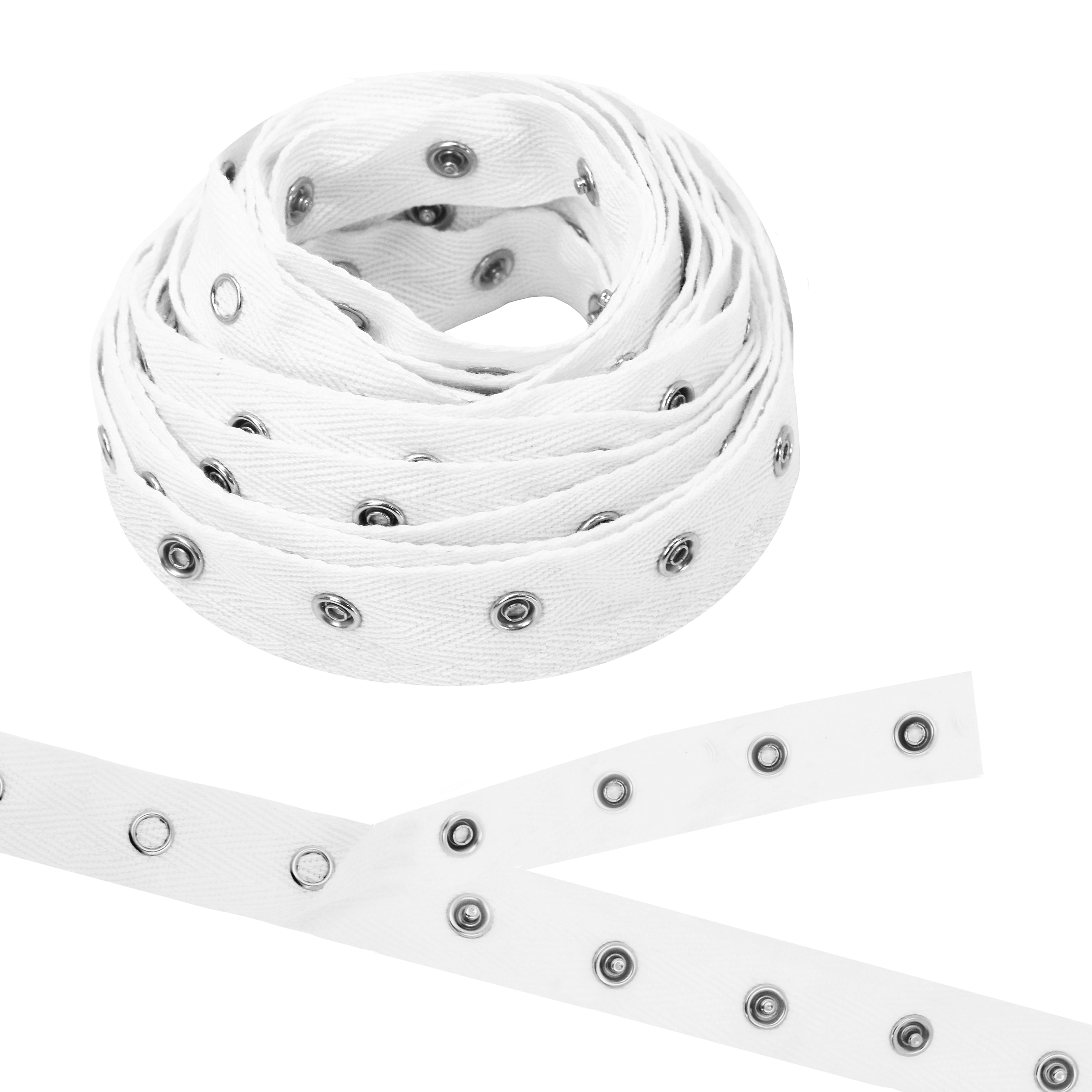 Mandala Crafts Metal Snap Tape for Sewing by Yard - Cotton Snap Button Trim Baby Snaps for Sewing - Fastener Button Strips Snap Tape for Baby Clothes 3 Yards Snap Tape
