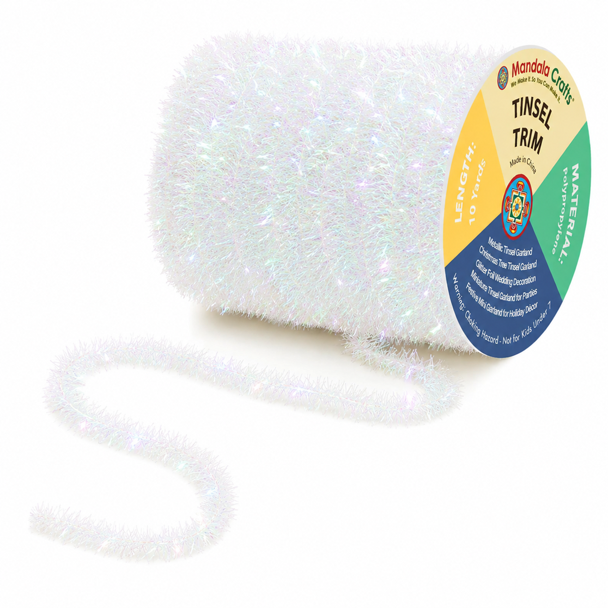 Tinsel Garland Décor Thin Tinsel Ribbon Metallic Mini Garland with Wire for Christmas Tree Decoration Wedding Birthday Party Supplies