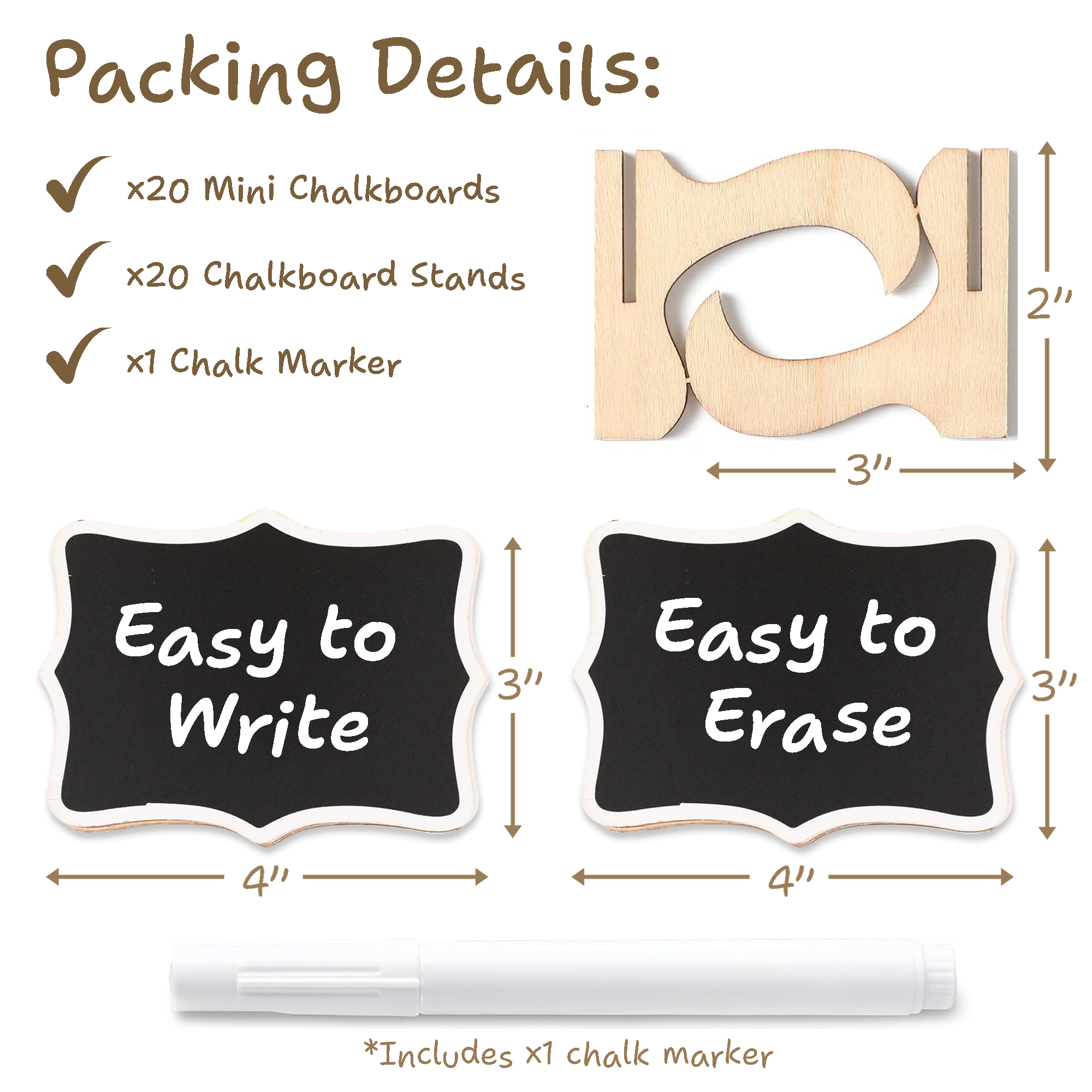 Mini Chalkboard Sign with Stand Small Chalkboard Signs for Food Labels for Party Buffet Pack of 20