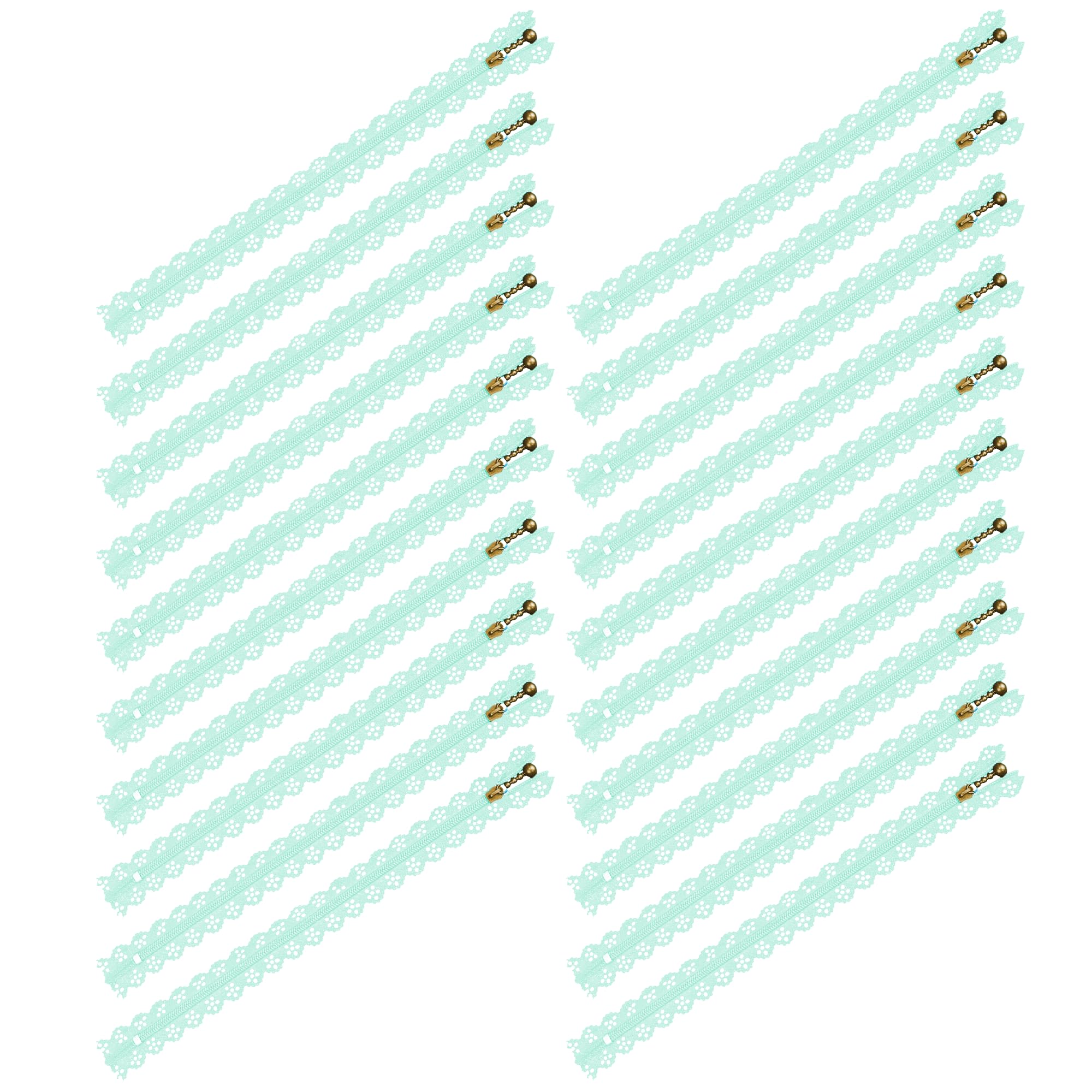 Mandala Crafts Lace Zippers Fancy Zippers for Bags & Purses - Novelty Zippers Exposed Zippers with Lace - 40 Lacy Flower Decorative Zippers for Sewing