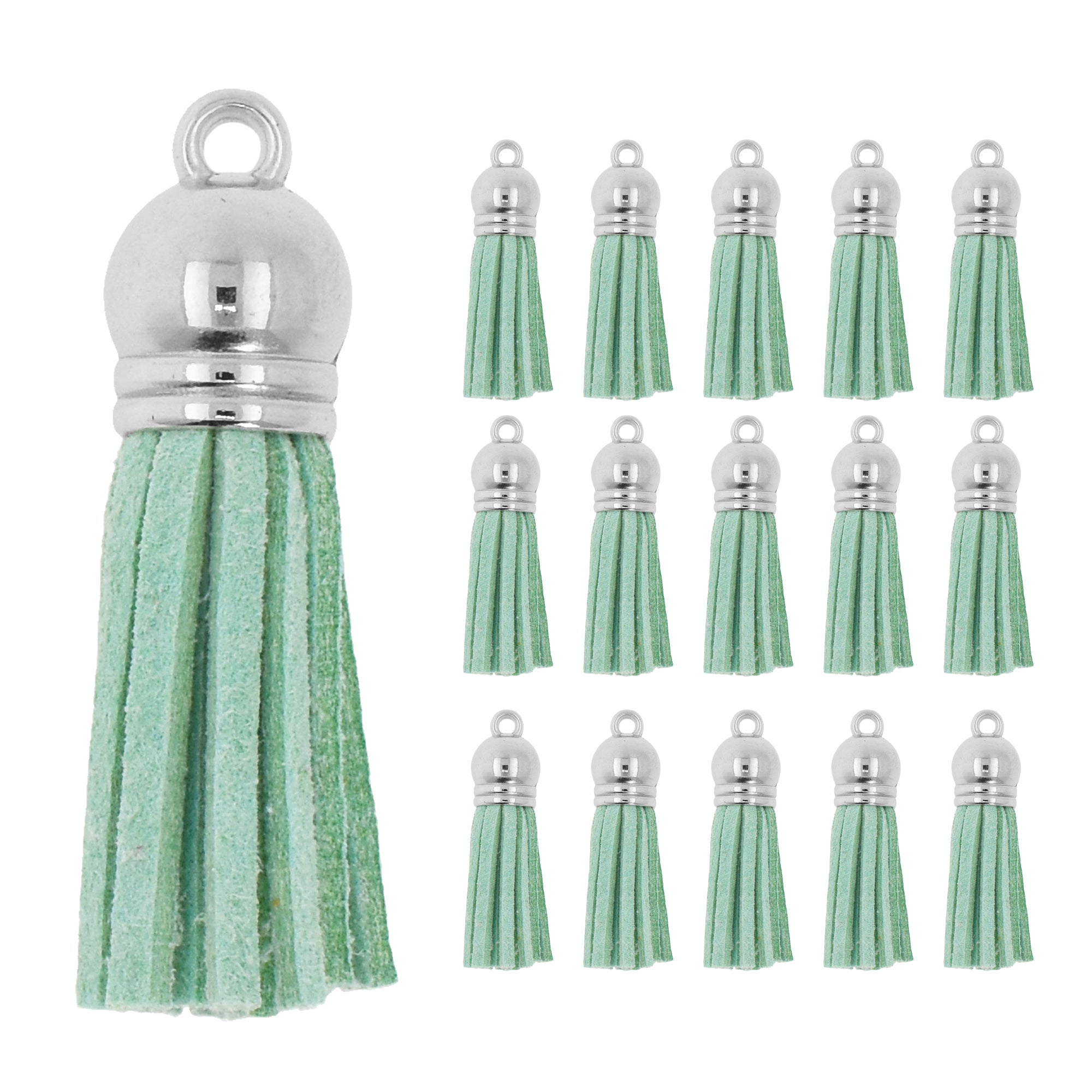 Mandala Crafts Faux Leather Suede Tassel with Loop for Keychains, Jewelry Making, Bookmarks, Books, Gifts, Pillows