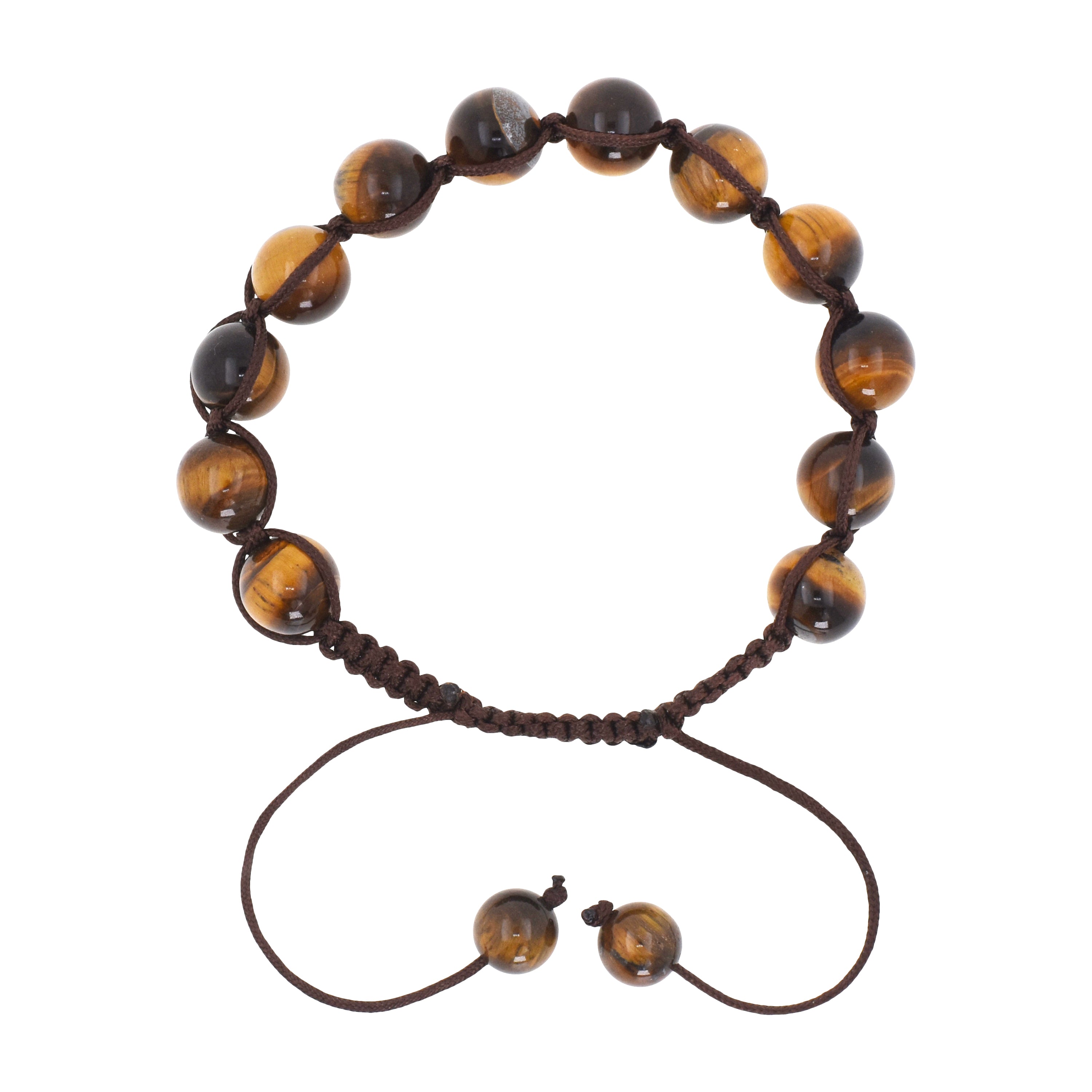 Mudra Crafts Mens Tiger Eye Bracelet - Unisex Natural Tigers Eye Crystal Stone Bead Bracelet for Women