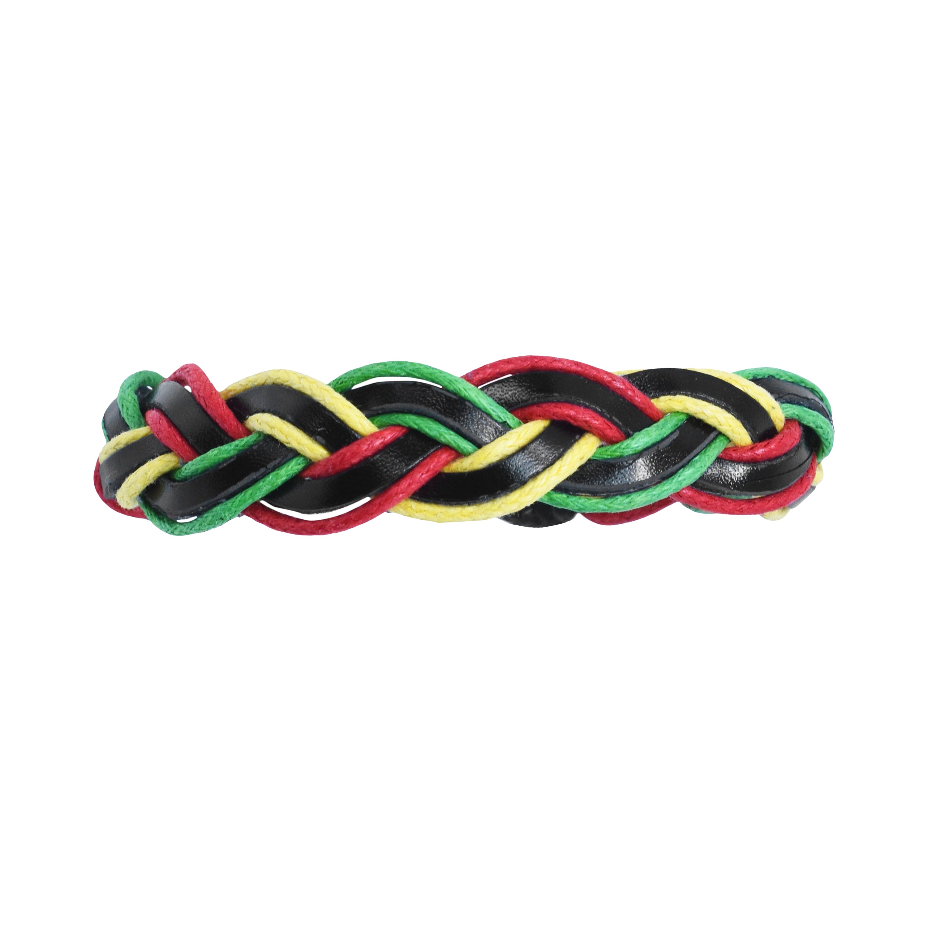 Leather Womens Mens Rasta Bracelet Set - Boho Mens Hippy Bracelet - Jamaican Reggae Bracelet Black Green Yellow Red Color Bohemian Hippie Wristband