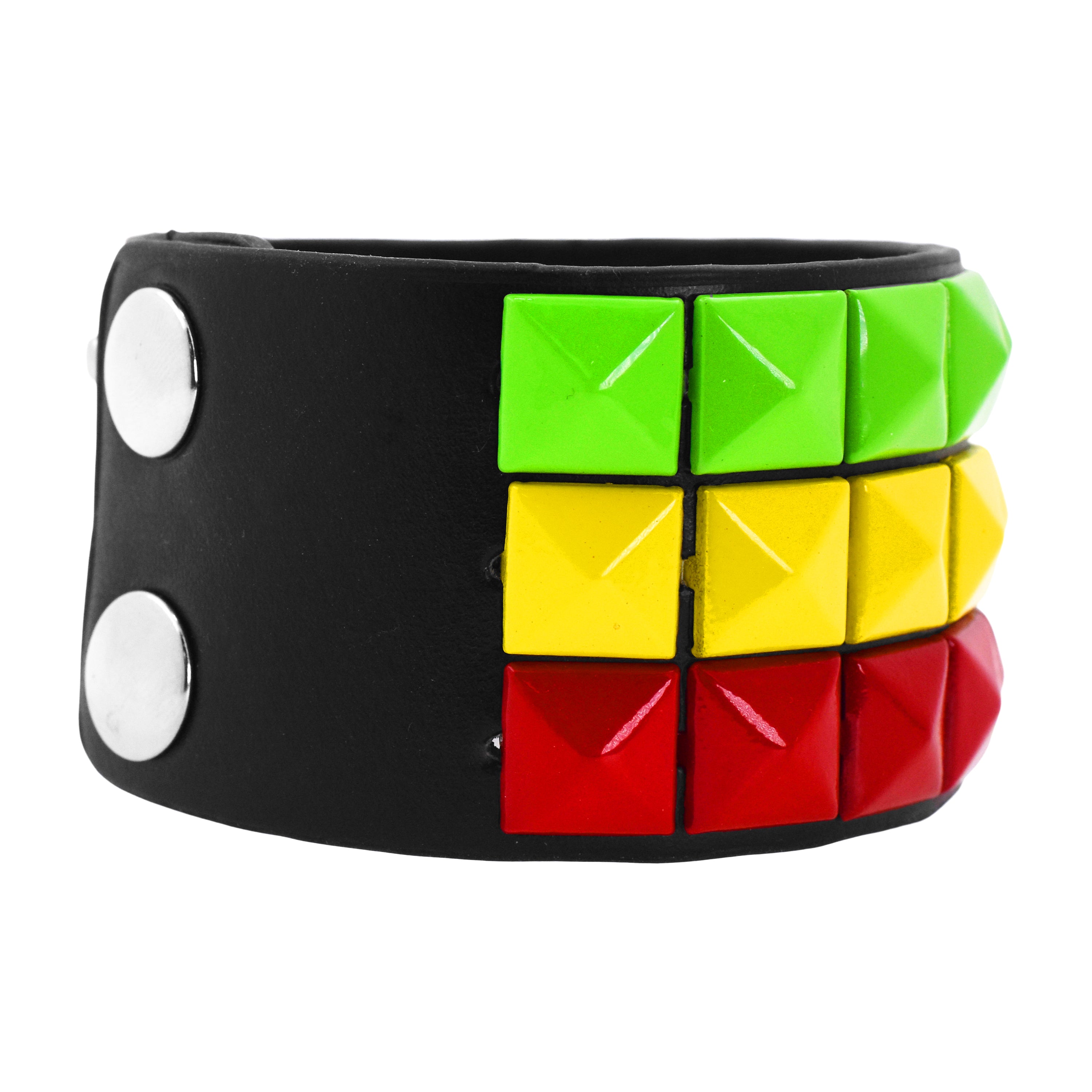 Leather Womens Mens Rasta Bracelet Set - Rasta Wrap Boho Mens Hippy Bracelet - Jamaican Reggae Bracelet Black Green Yellow Red Bohemian Hippie Wristband