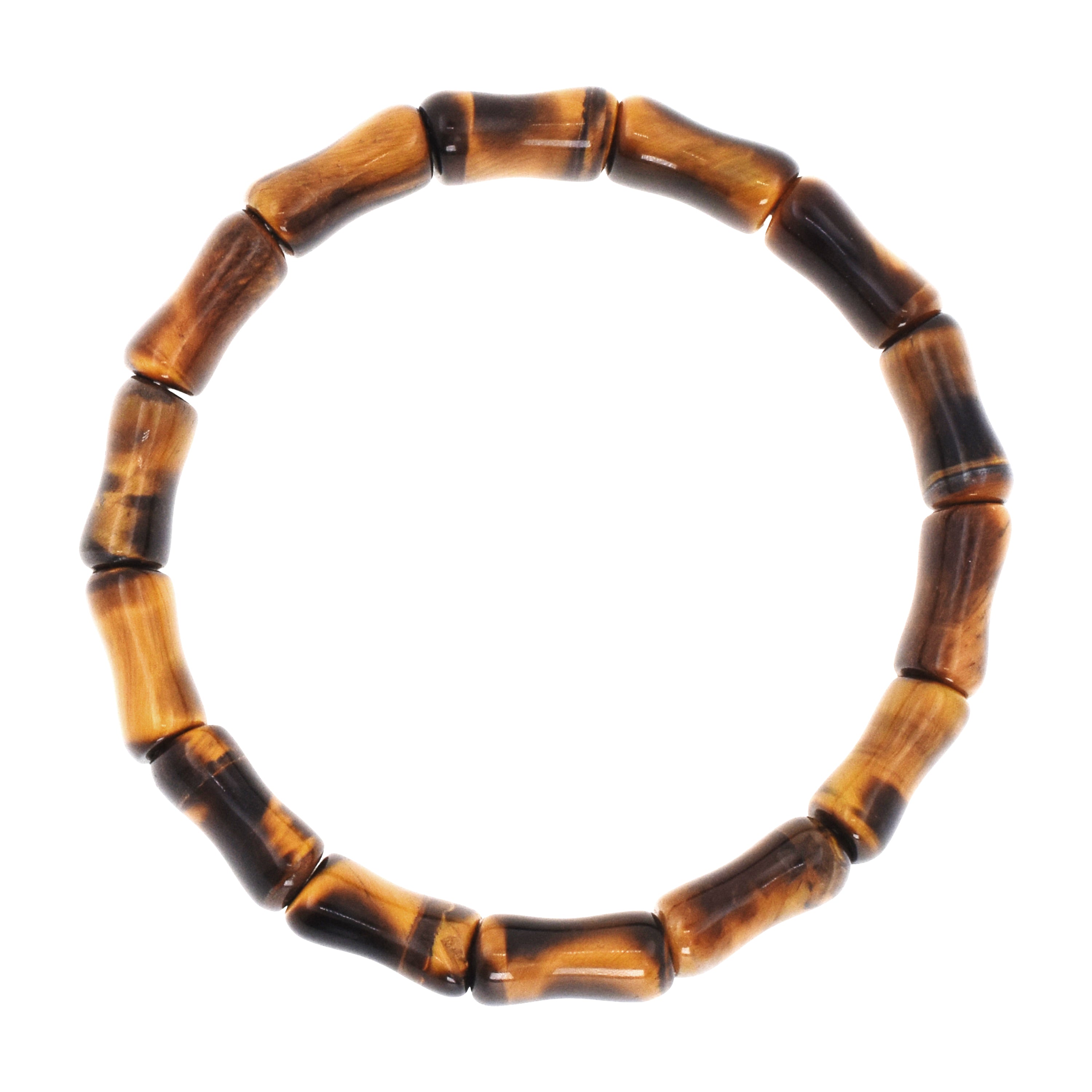 Mudra Crafts Mens Tiger Eye Bracelet - Unisex Natural Tigers Eye Crystal Stone Bead Bracelet for Women