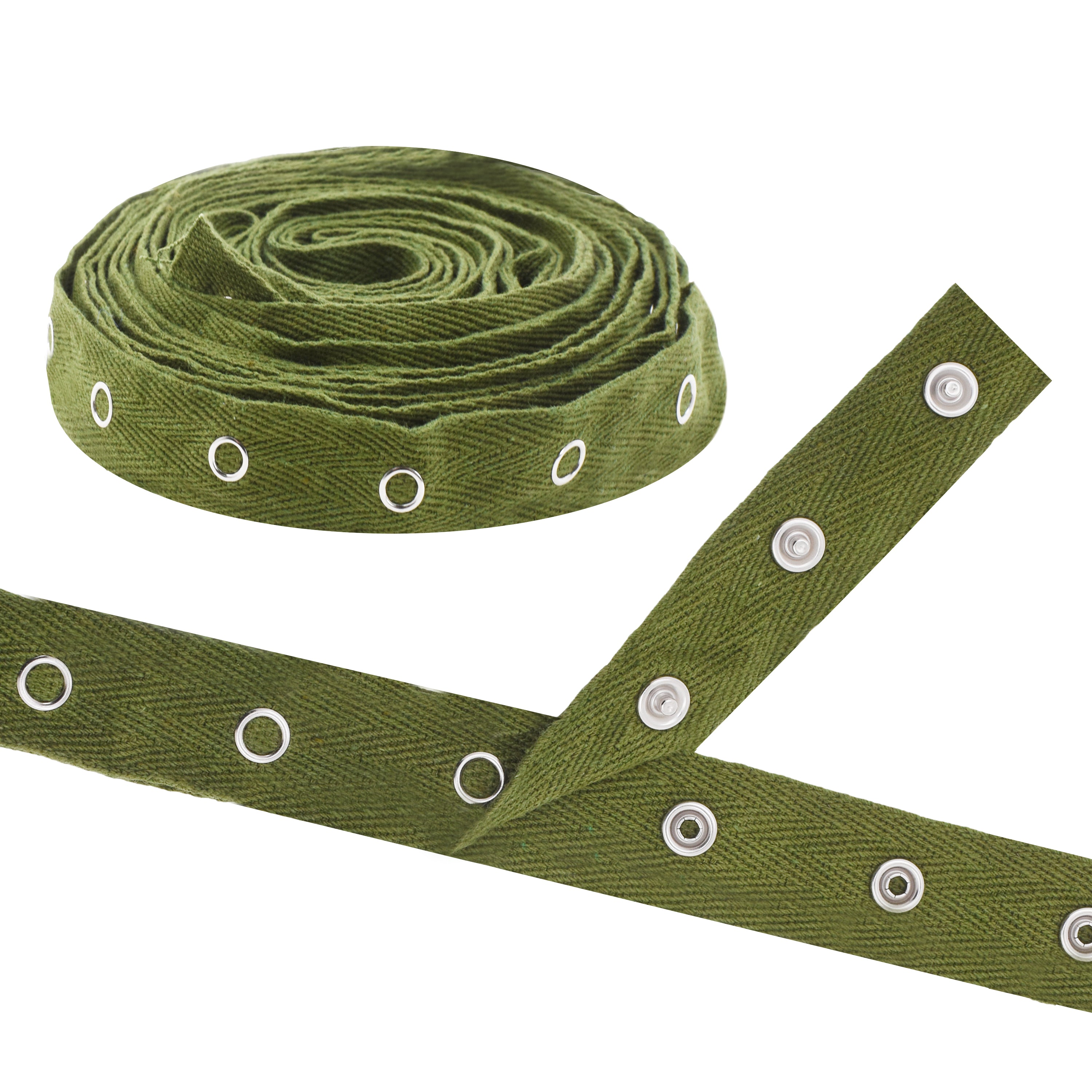 Mandala Crafts Metal Snap Tape for Sewing by Yard - Cotton Snap Button Trim Baby Snaps for Sewing - Fastener Button Strips Snap Tape for Baby Clothes 3 Yards Snap Tape