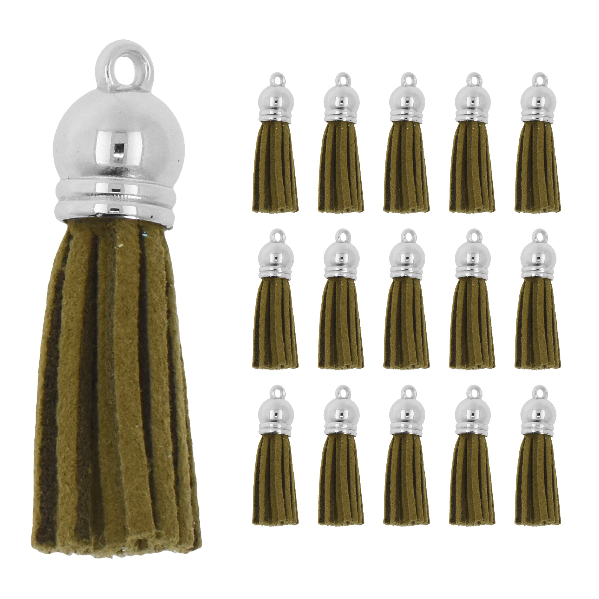 Mandala Crafts Faux Leather Suede Tassel with Loop for Keychains, Jewelry Making, Bookmarks, Books, Gifts, Pillows