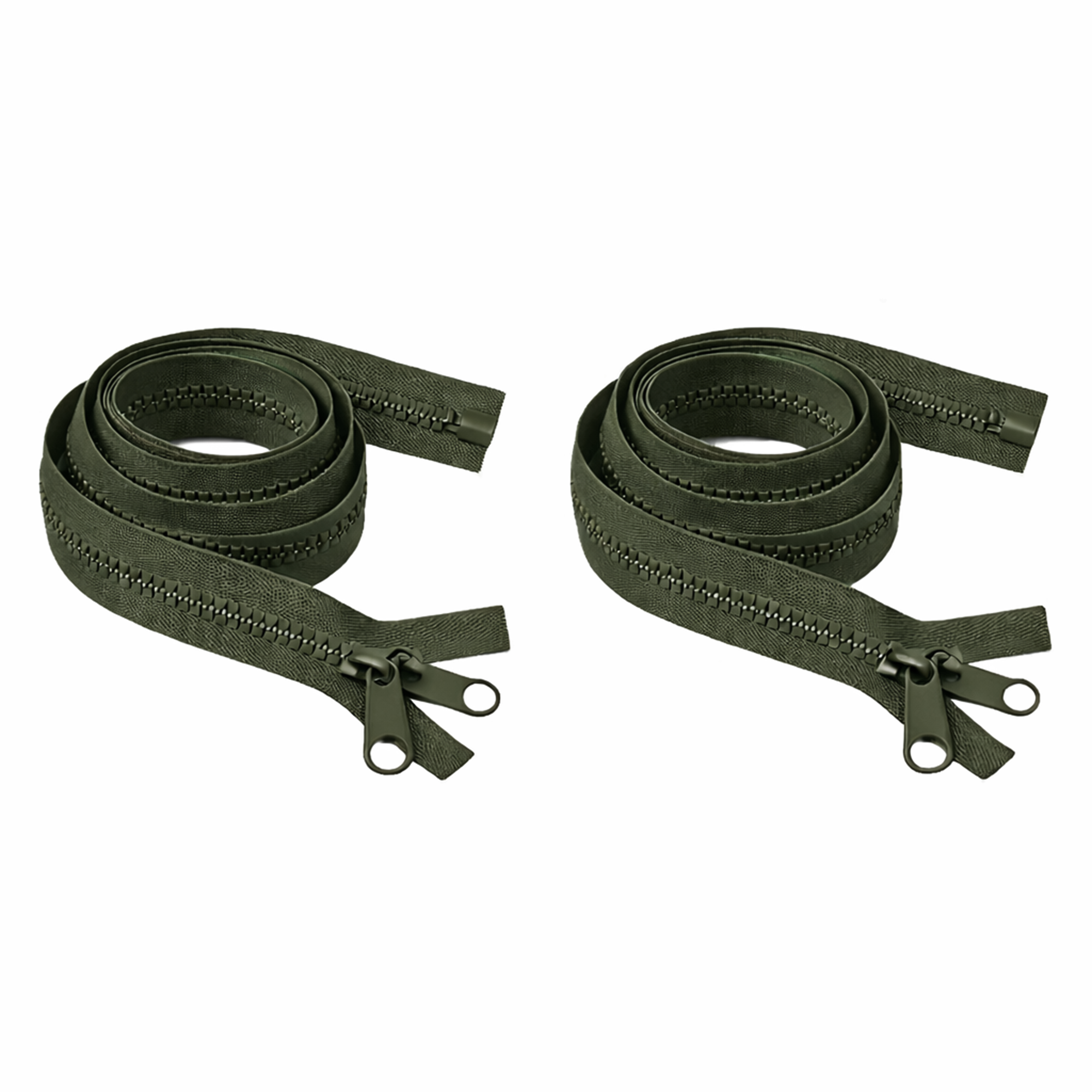 #5 Heavy Duty Zipper Separating Plastic Zipper with Double Pull Tab Slider for Sewing Sleeping Bag Boat Cover Trampoline Dog Bag Tent by Mandala Crafts 2 PCs