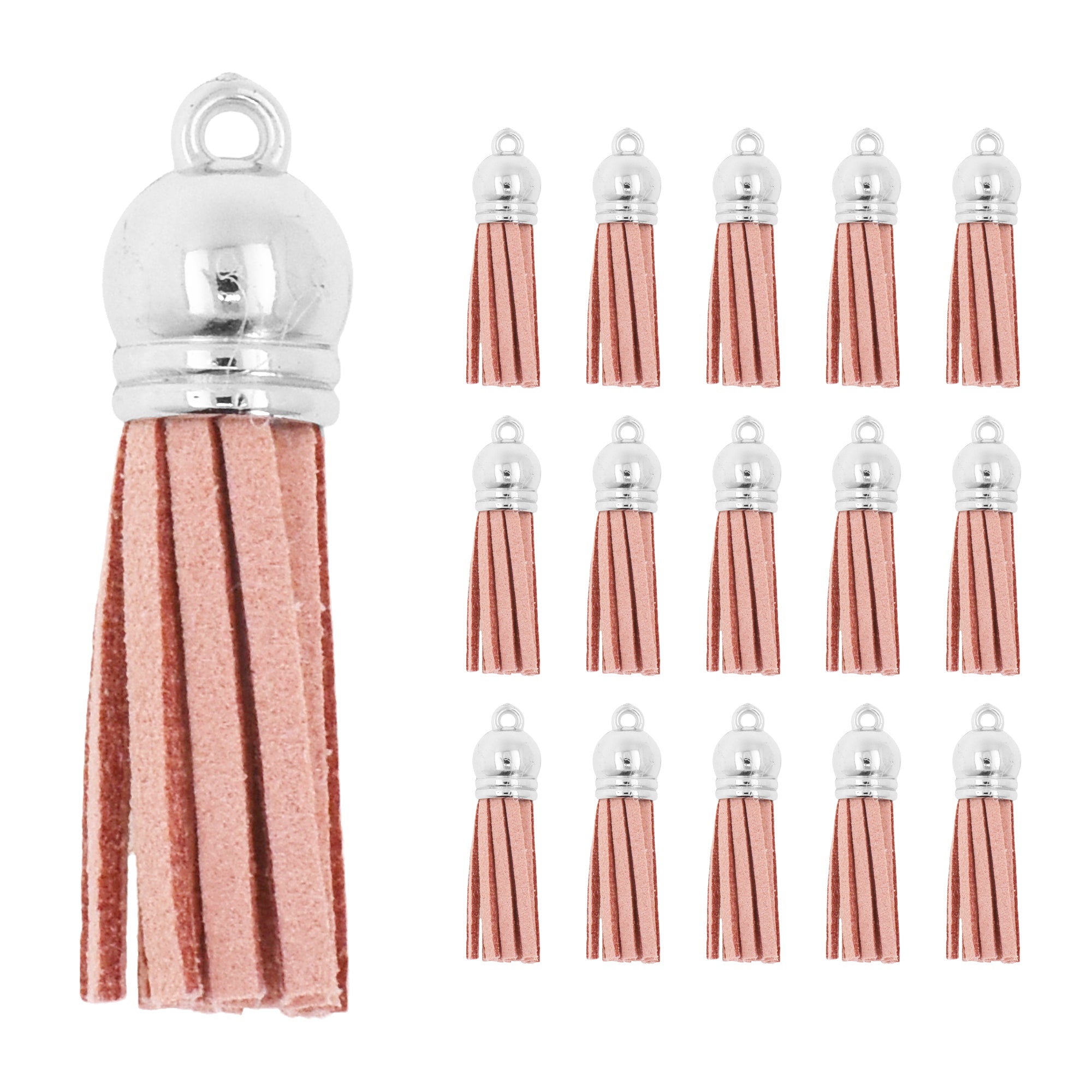 Mandala Crafts Faux Leather Suede Tassel with Loop for Keychains, Jewelry Making, Bookmarks, Books, Gifts, Pillows