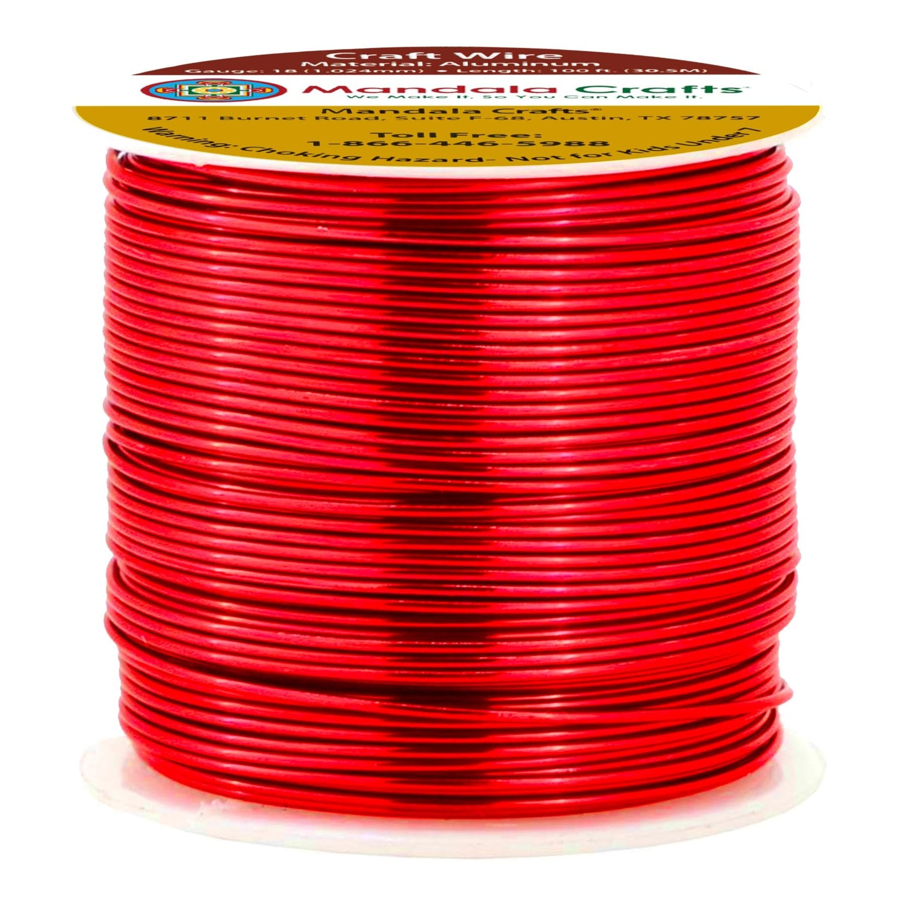 18 Gauge Anodized Aluminum Craft Wire for Jewelry Making - Bendable Flexible Crafting Wire 18 Gauge Wire Colored for Bonsai - Armature Wire for Sculpting - 100 feet