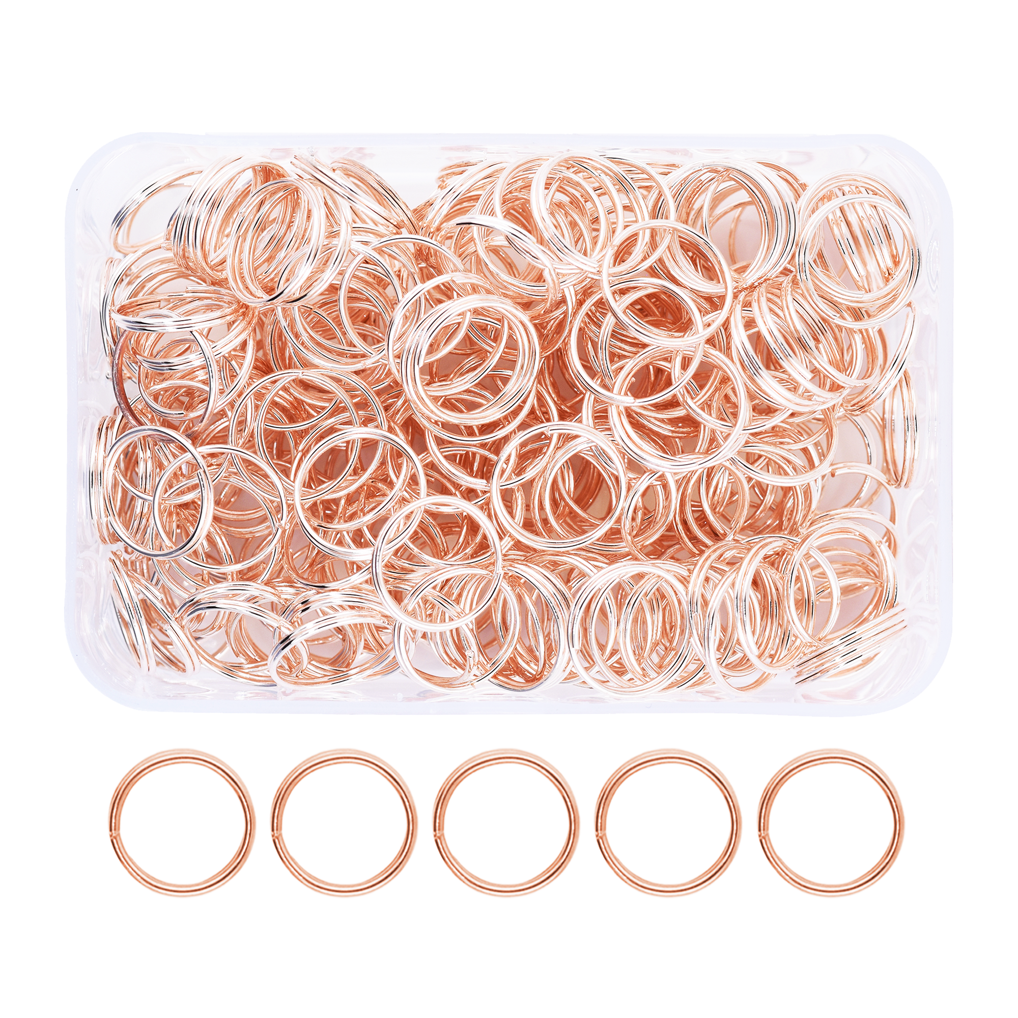 Small Key Rings for Crafts - Assorted Double Jump Rings Mini Split Rings for Jewelry Making - Double Split Rings Assorted Small Keychain Rings Set