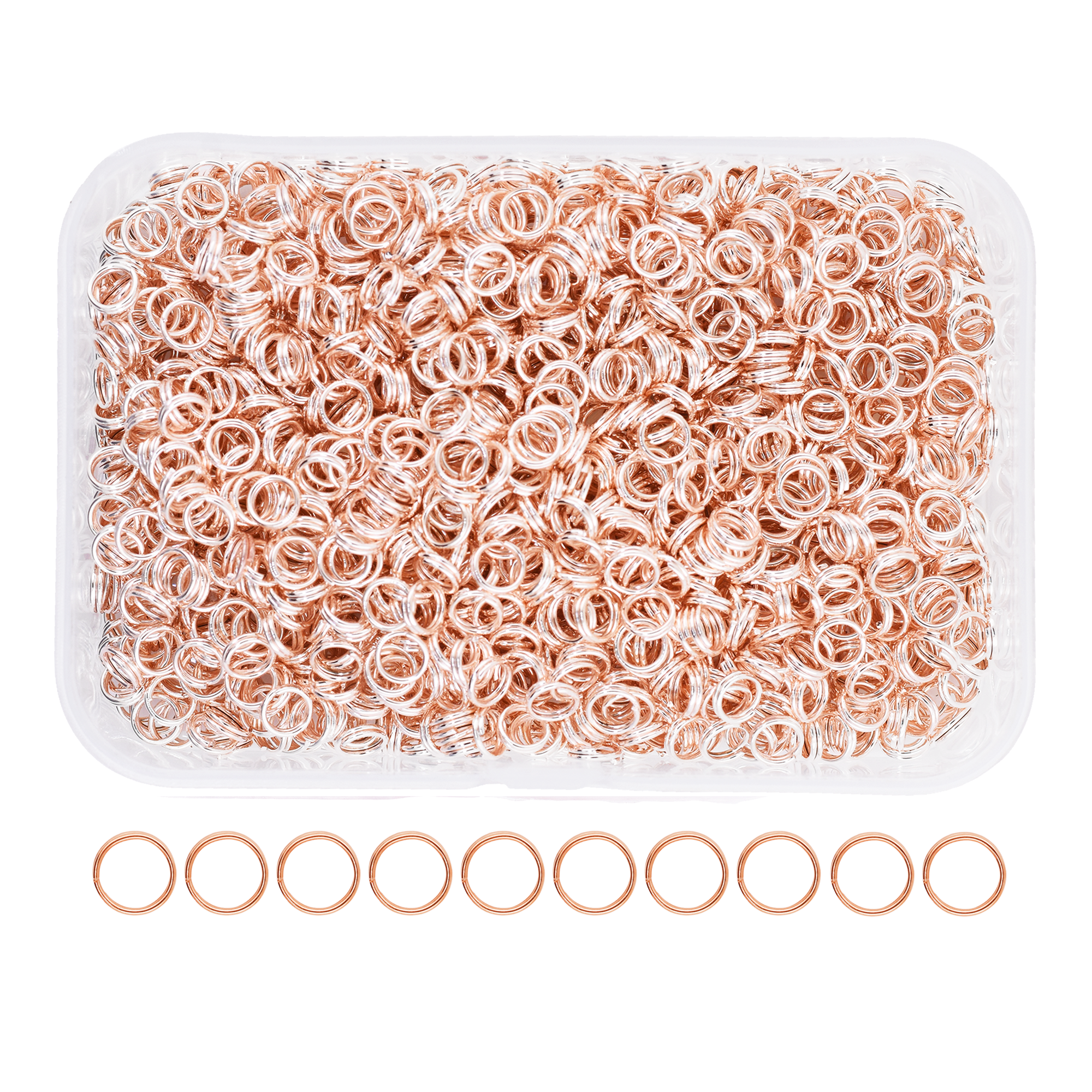 Small Key Rings for Crafts - Assorted Double Jump Rings Mini Split Rings for Jewelry Making - Double Split Rings Assorted Small Keychain Rings Set