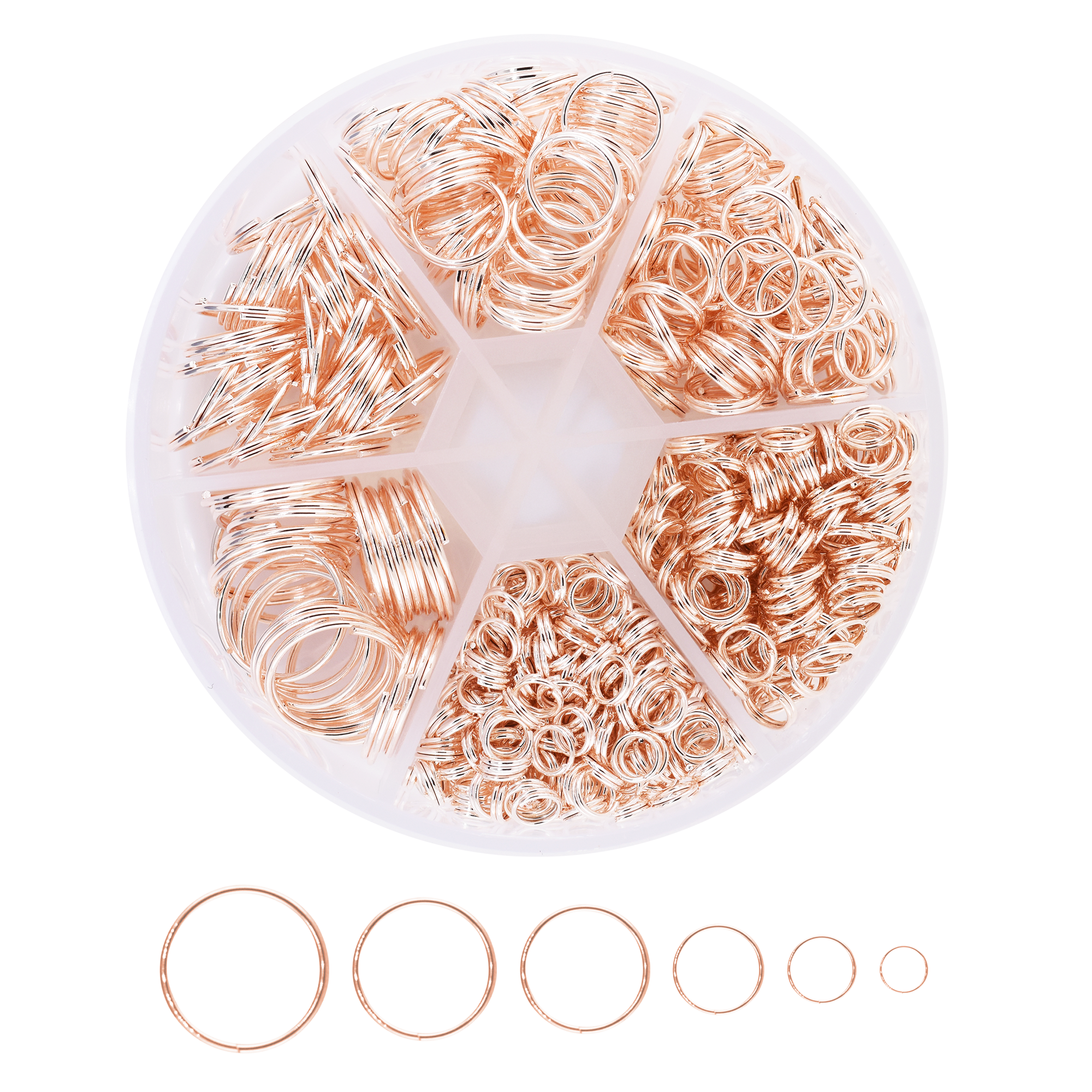 Small Key Rings for Crafts - Assorted Double Jump Rings Mini Split Rings for Jewelry Making - Double Split Rings Assorted Small Keychain Rings Set