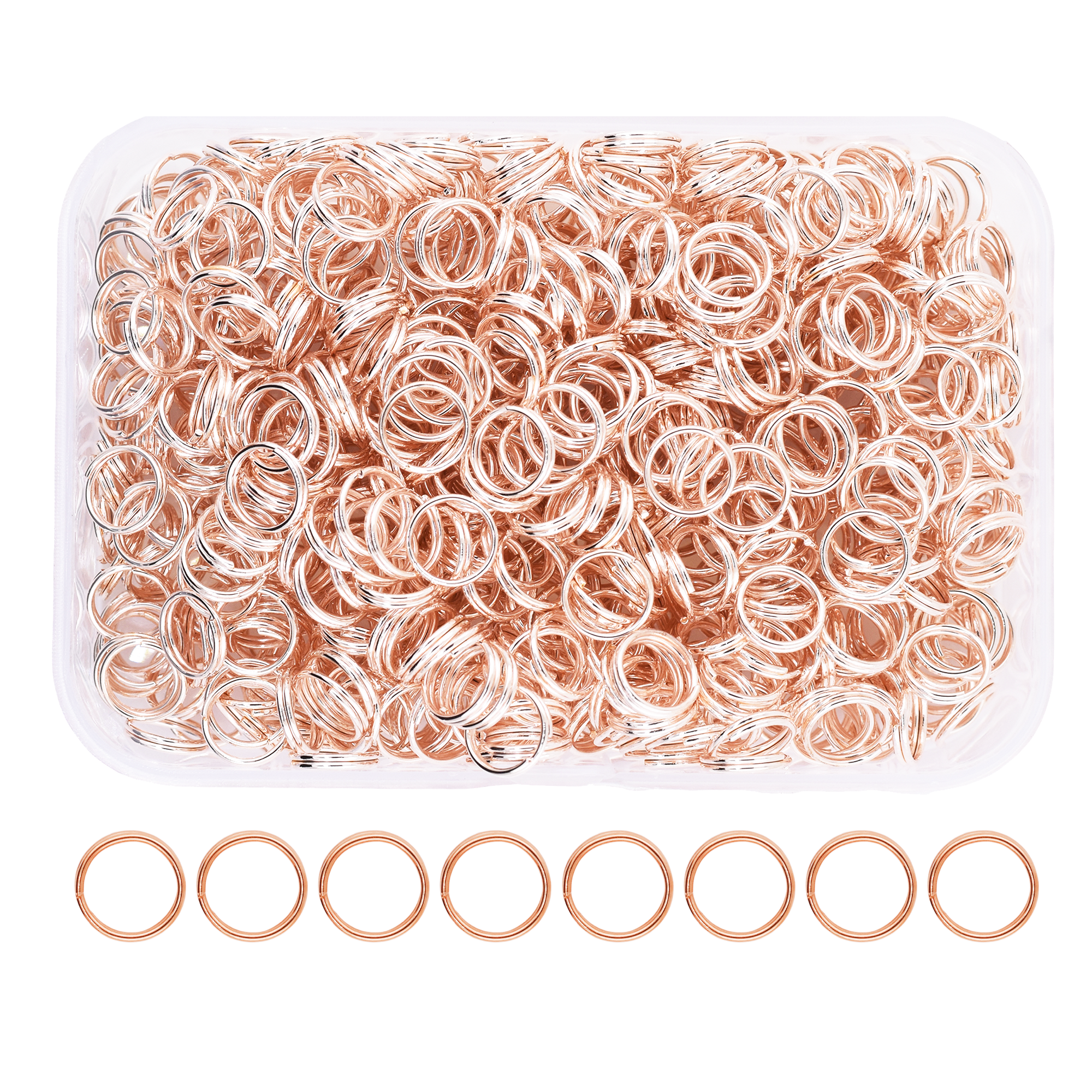 Small Key Rings for Crafts - Assorted Double Jump Rings Mini Split Rings for Jewelry Making - Double Split Rings Assorted Small Keychain Rings Set